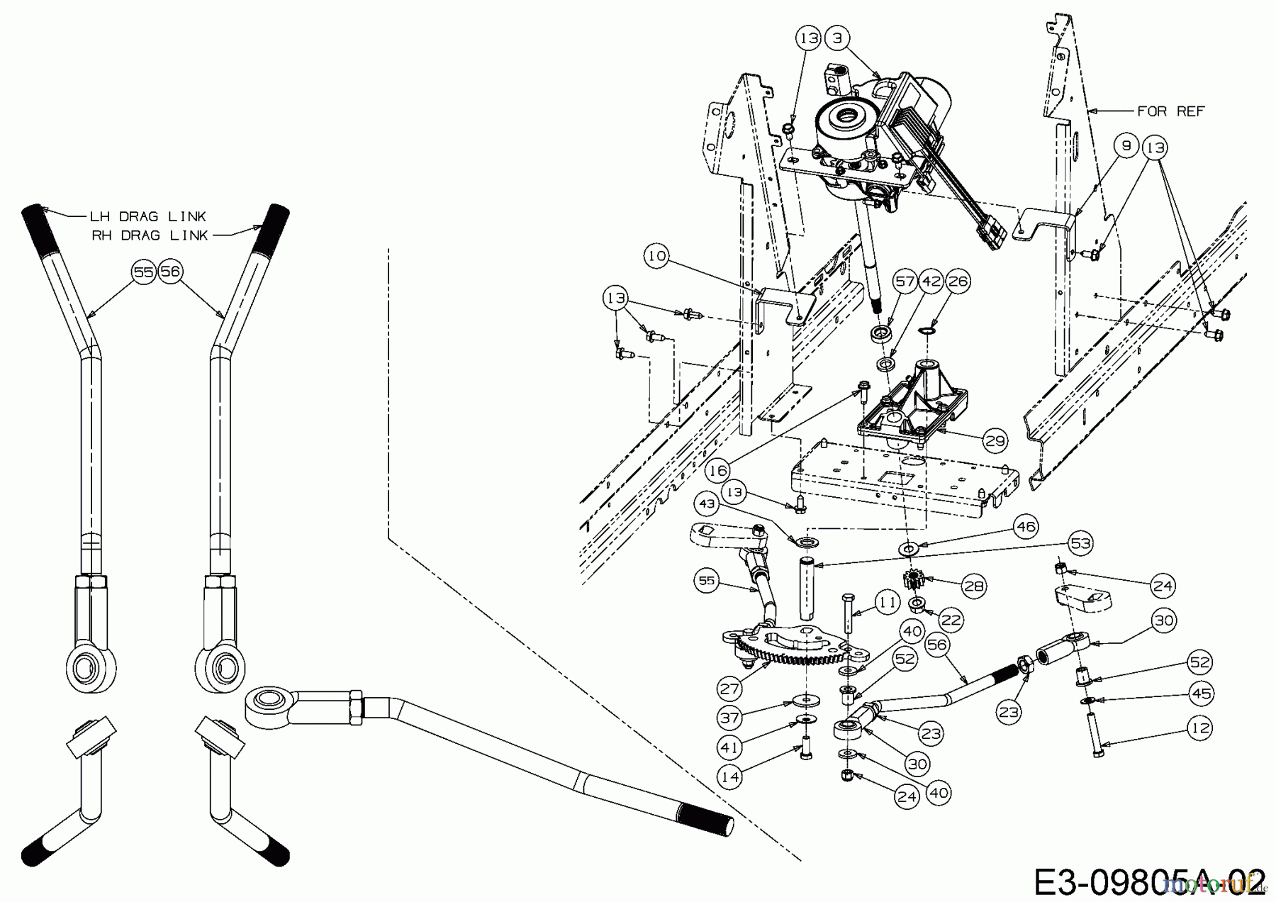 Cub Cadet Gartentraktoren GTX 2100 14A-3GE-603 (2016) Lenkgetriebe, Lenksegment, Spurstangen