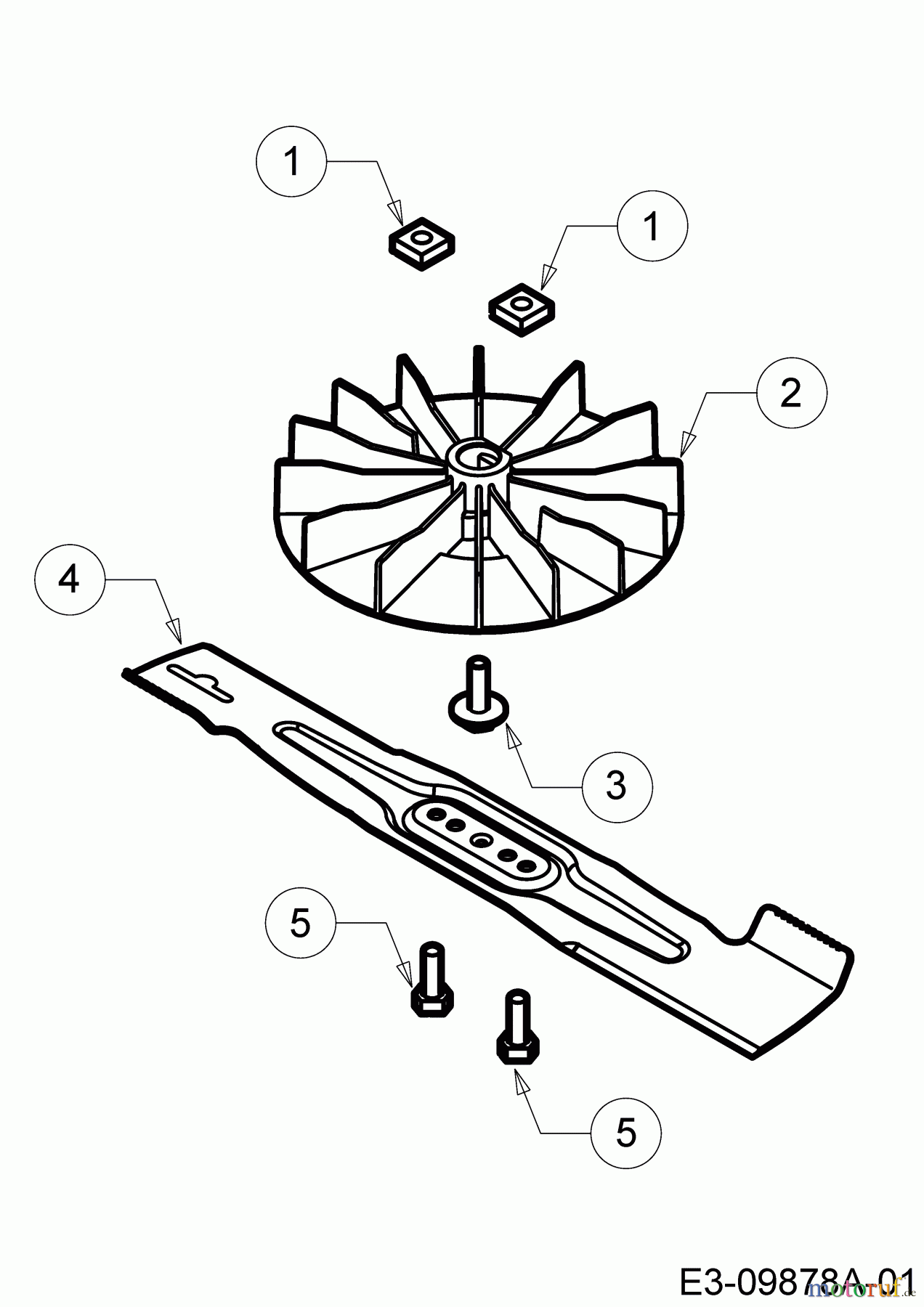 WOLF-Garten Expert Elektromäher Expert 34 E 18CWF1S-C50 (2016) Messer, Messeraufnahme