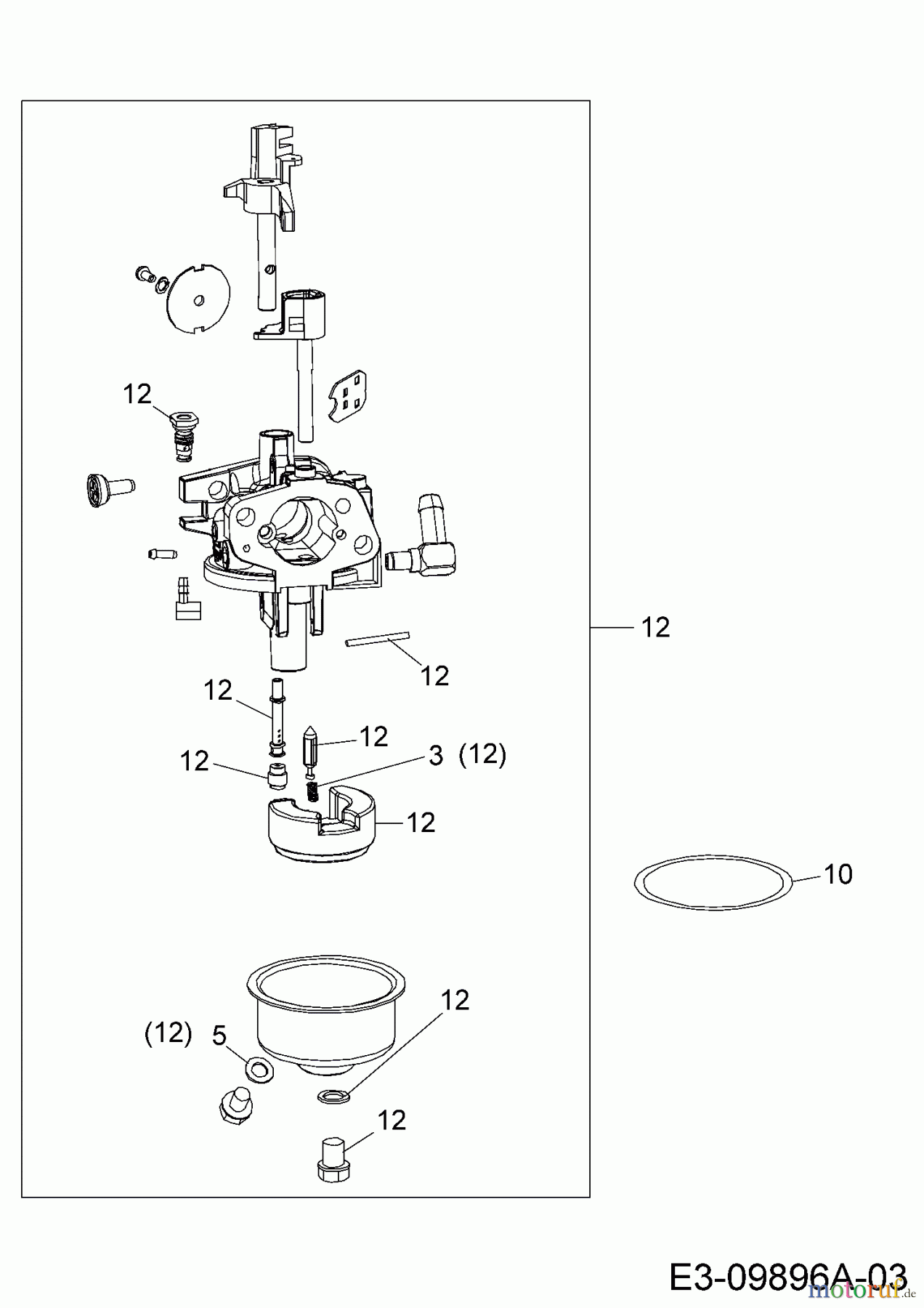 MTD-Motoren MTD horizontal 670-WH 752Z670-WH (2017) Reparatursatz Vergaser