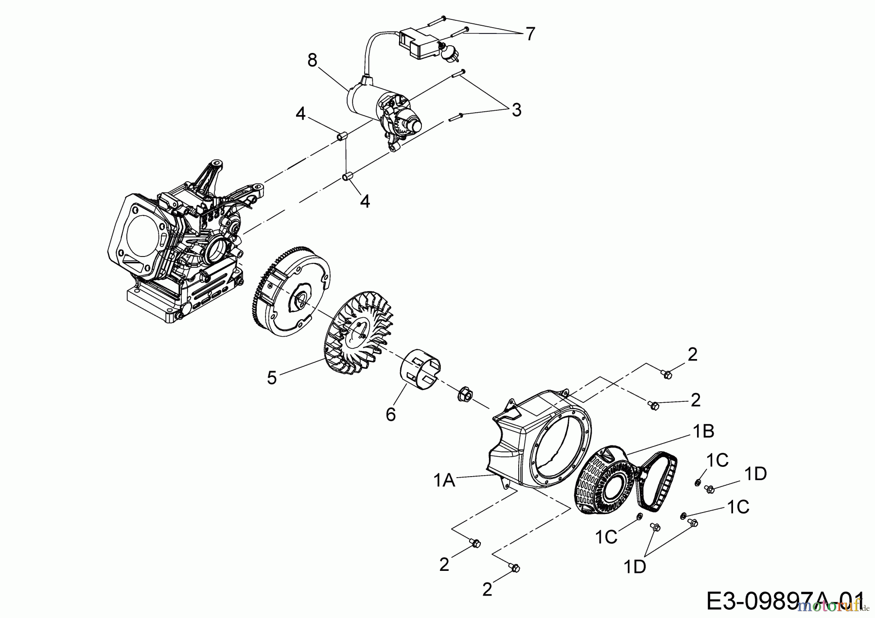 MTD-Motoren Horizontal 670-WH 752Z670-WH (2018) Elektrostarter, Lüfterrad, Reversierstarter