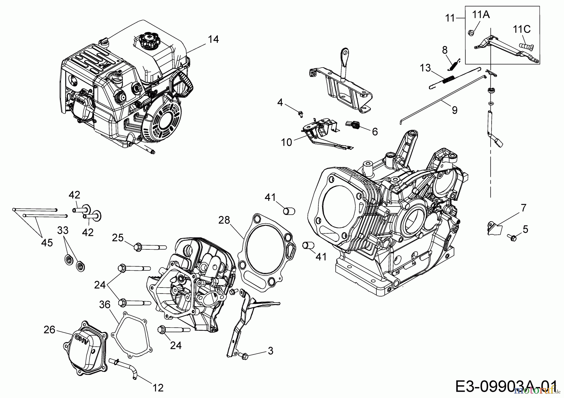 MTD-Motoren MTD horizontal 683-WH 752Z683-WH (2017) Regelung, Ventildeckel
