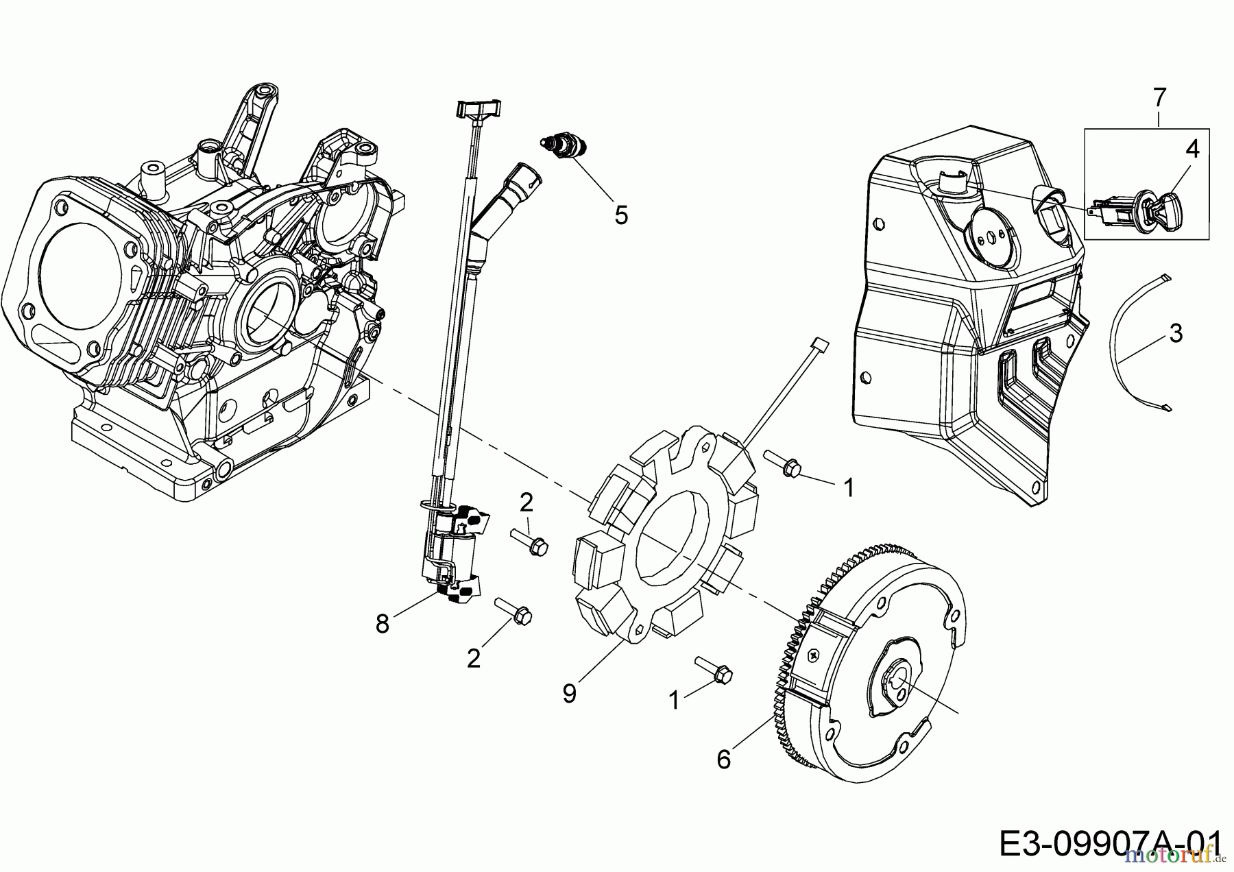 MTD-Motoren MTD horizontal 683-WH 752Z683-WH (2017) Schwungrad, Zündschlüssel, Zündung