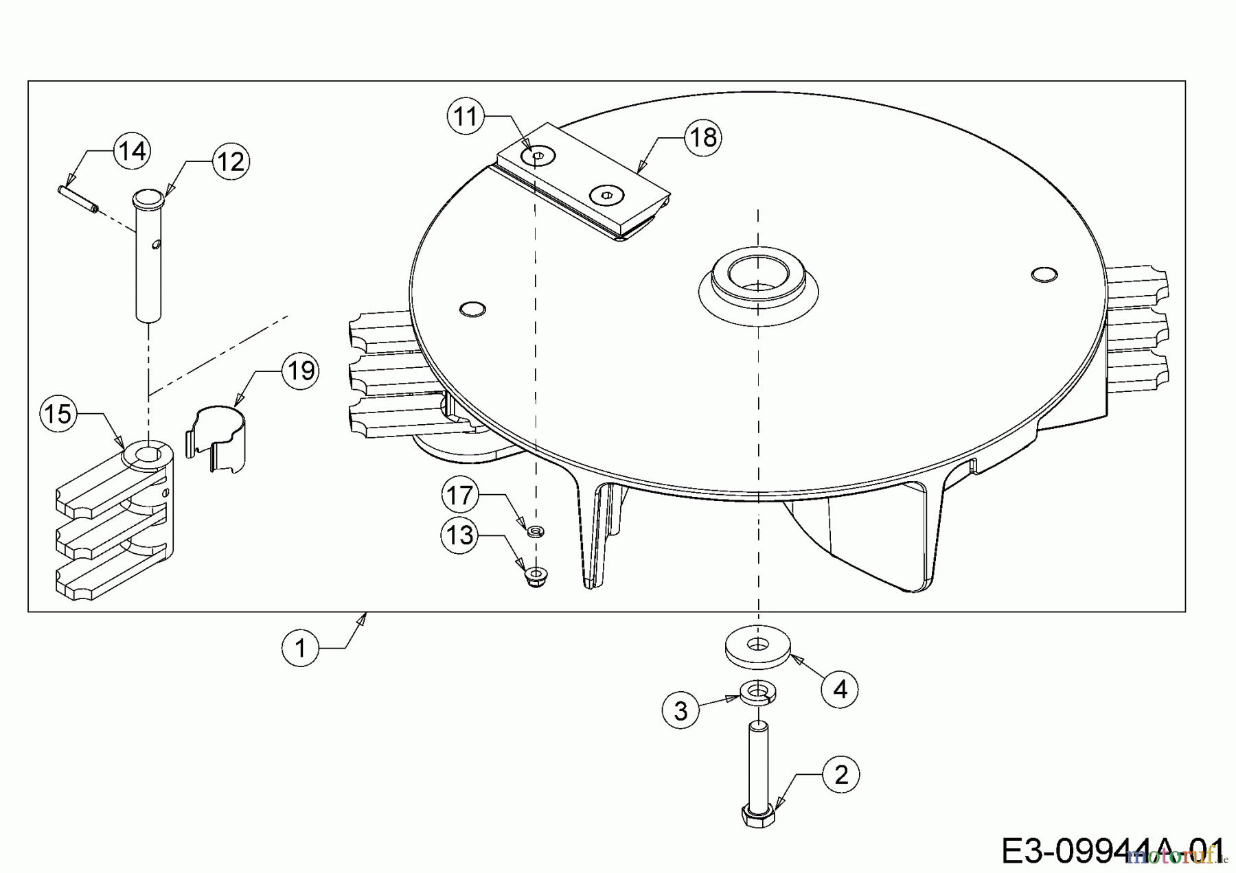 Troy-Bilt Laubsauger mit Häckselfunktion CSV 070 24A-07MP766 (2016) Messerträger mit Messern