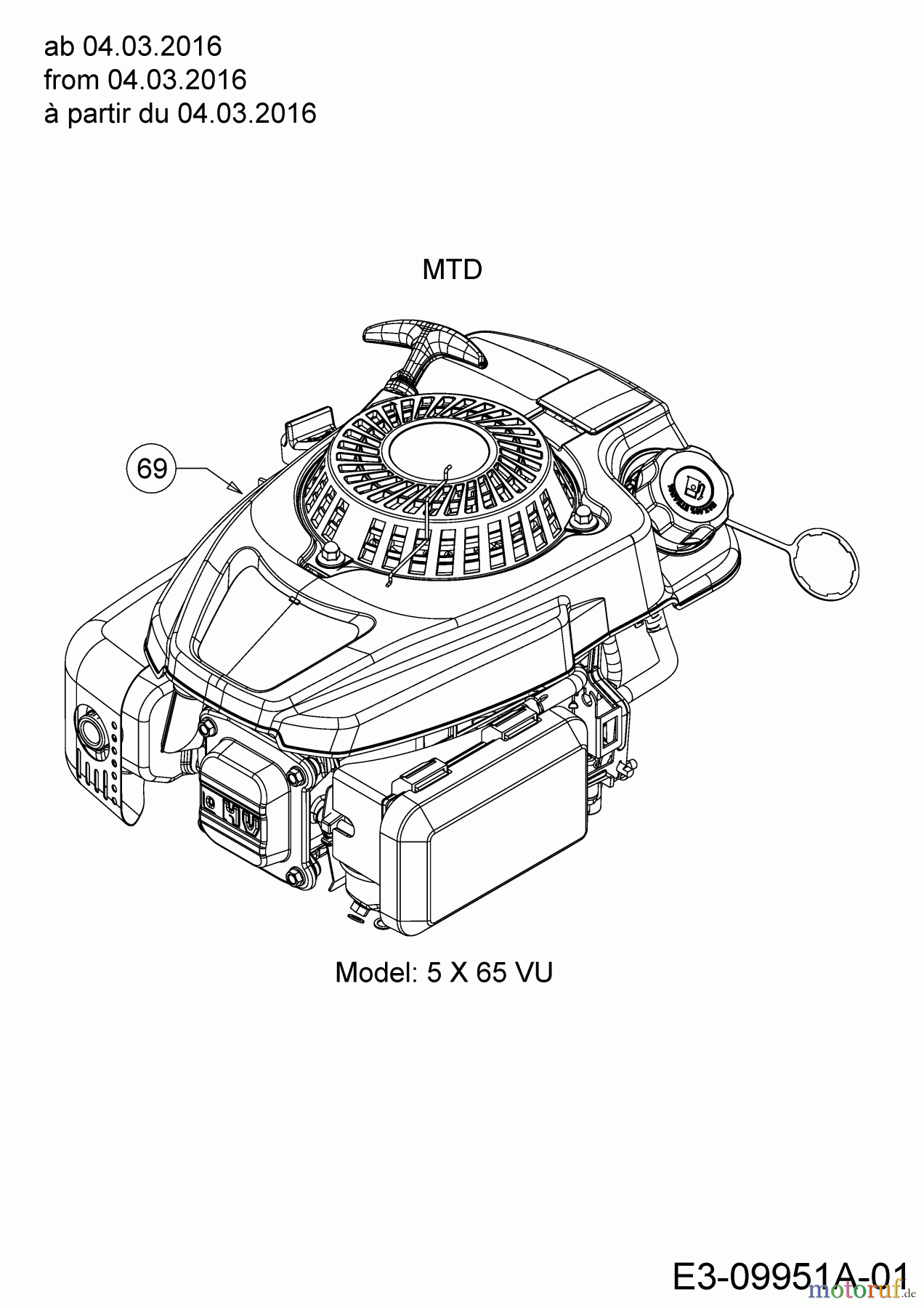  Cub Cadet Motorfadenmäher ST 100 25A-262J710  (2018) Motor MTD ab 04.03.2016