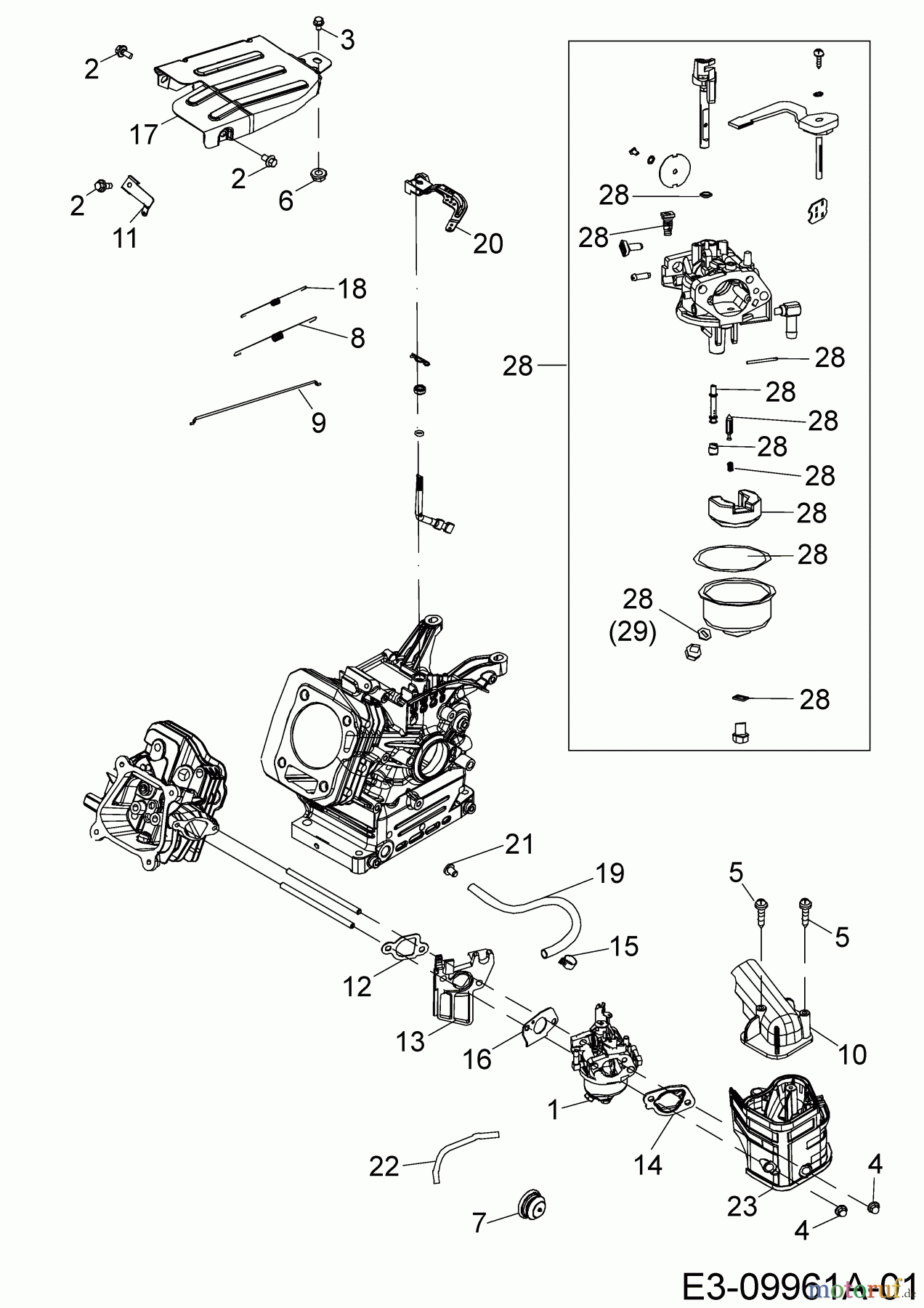 MTD-Motoren MTD horizontal 670-JH 752Z670-JH (2017) Regelung, Vergaser
