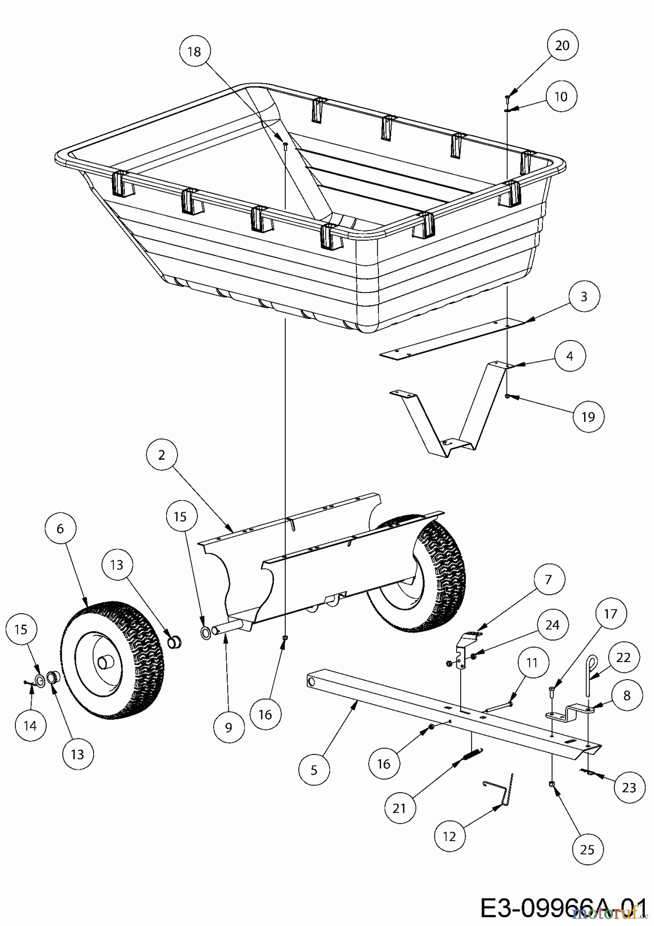 MTD Zubehör Zubehör Garten- und Rasentraktoren Anhänger 45-0519 (196-831-000) 196-831-000 (2016) Grundgerät