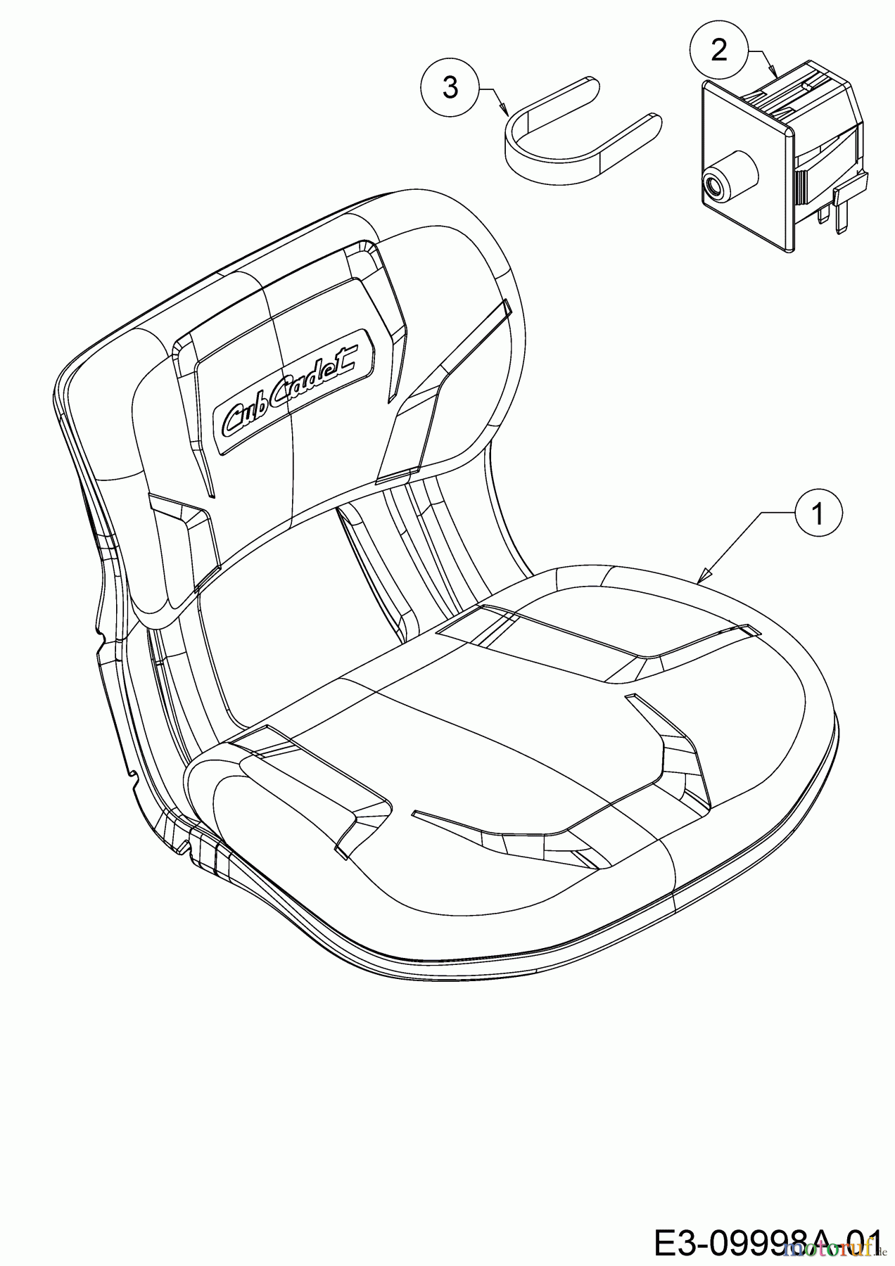Cub Cadet Rasentraktoren XT1 OR95 13B8A1CB603 (2018) Sitz