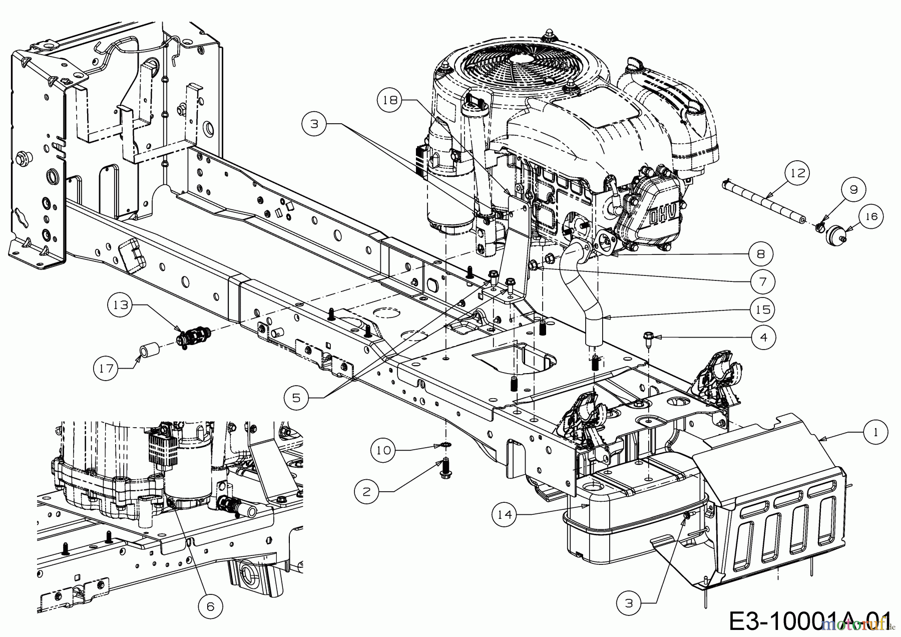  Cub Cadet Rasentraktoren XT1 OR95 13A8A1CB603  (2017) Motorzubehör