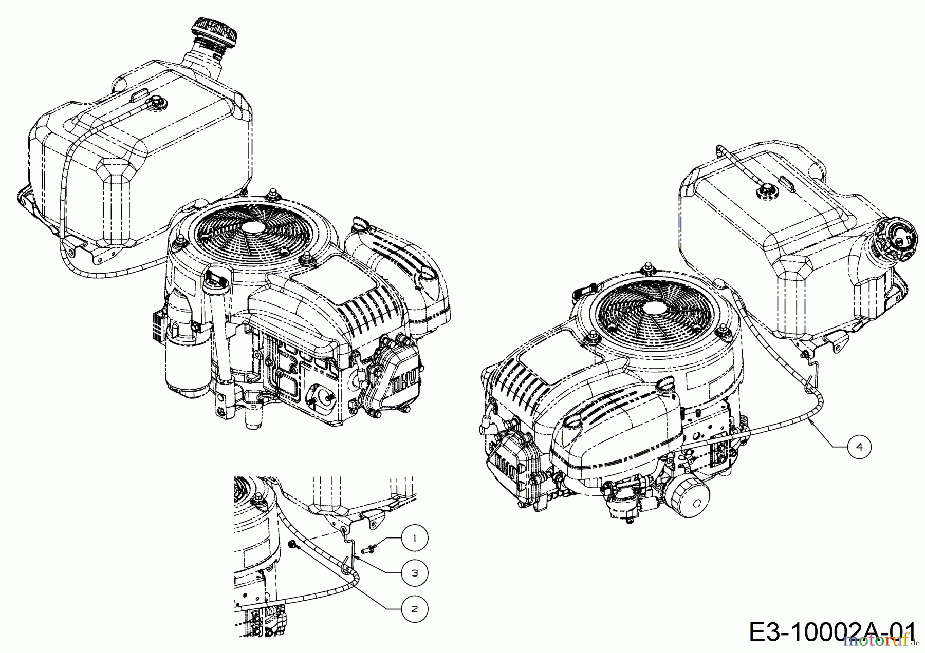 Cub Cadet Rasentraktoren XT1 OR95 13B8A1CB603 (2018) Entlüftungsschlauch Kraftstoff