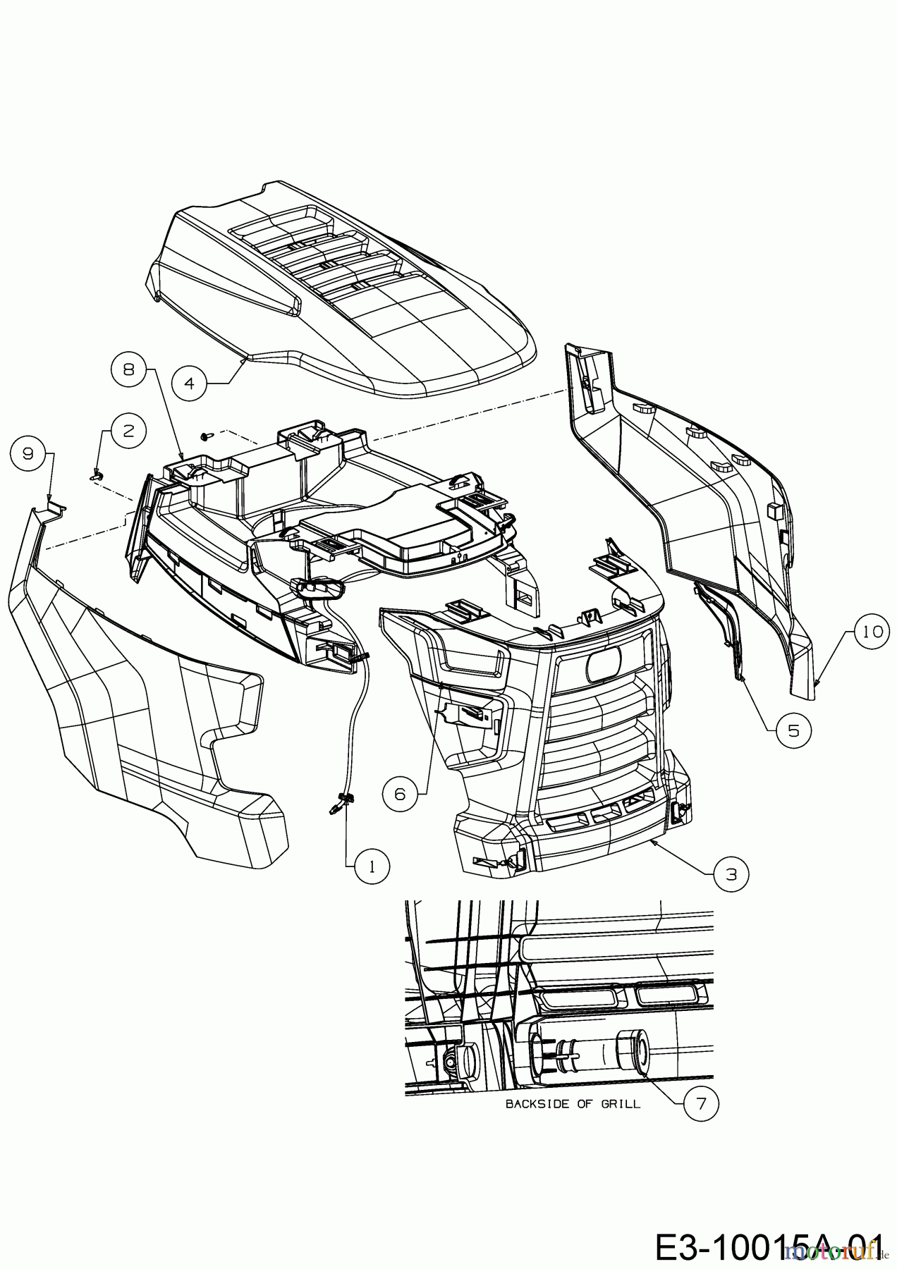 Cub Cadet Rasentraktoren XT1 OR106 13A8A1CR603 (2017) Motorhaube C-Style