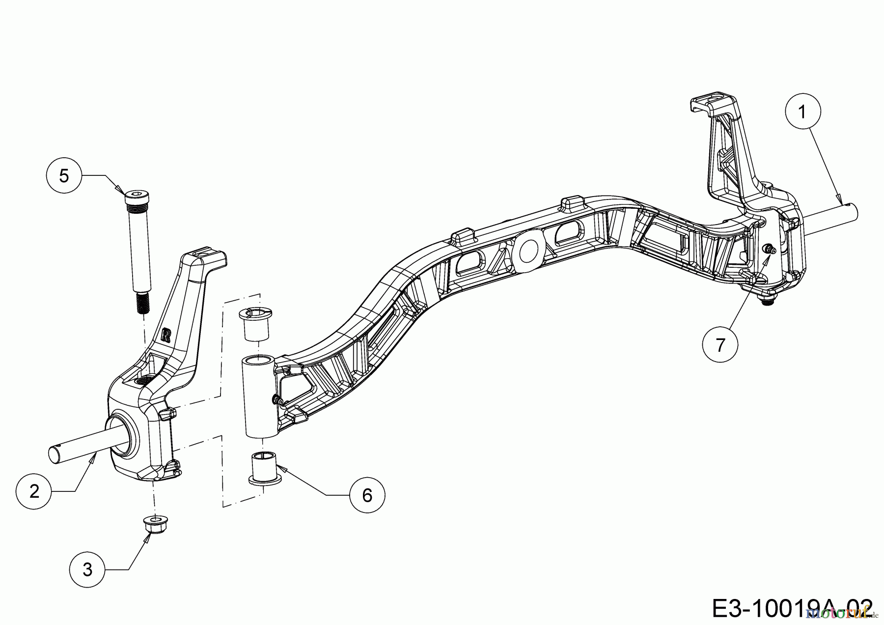 Cub Cadet Rasentraktoren XT2 QR106 13AFA1CR603 (2017) Achsschenkel