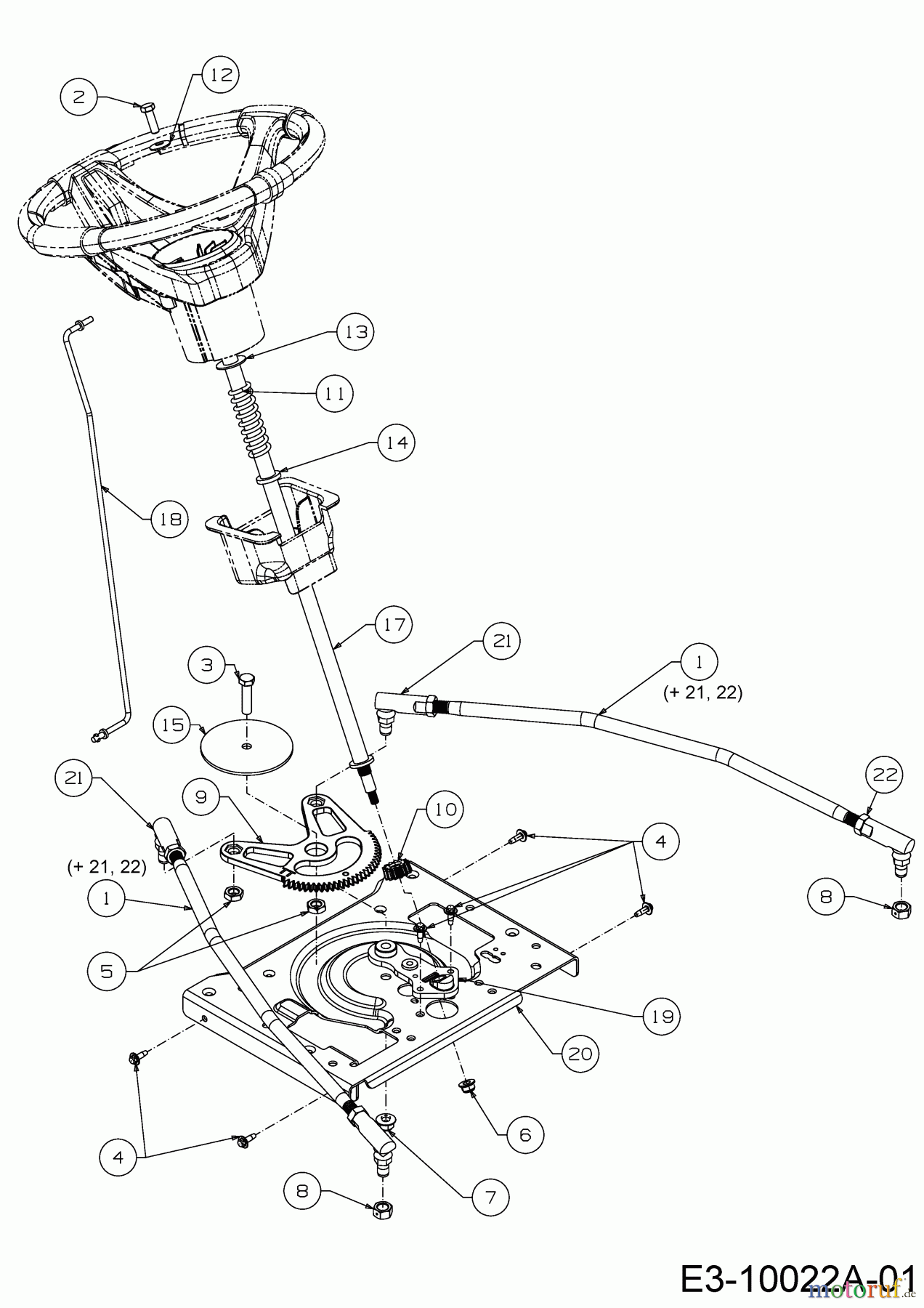 Cub Cadet Rasentraktoren XT2 PS117 13AGA1CT603 (2017) Lenkung