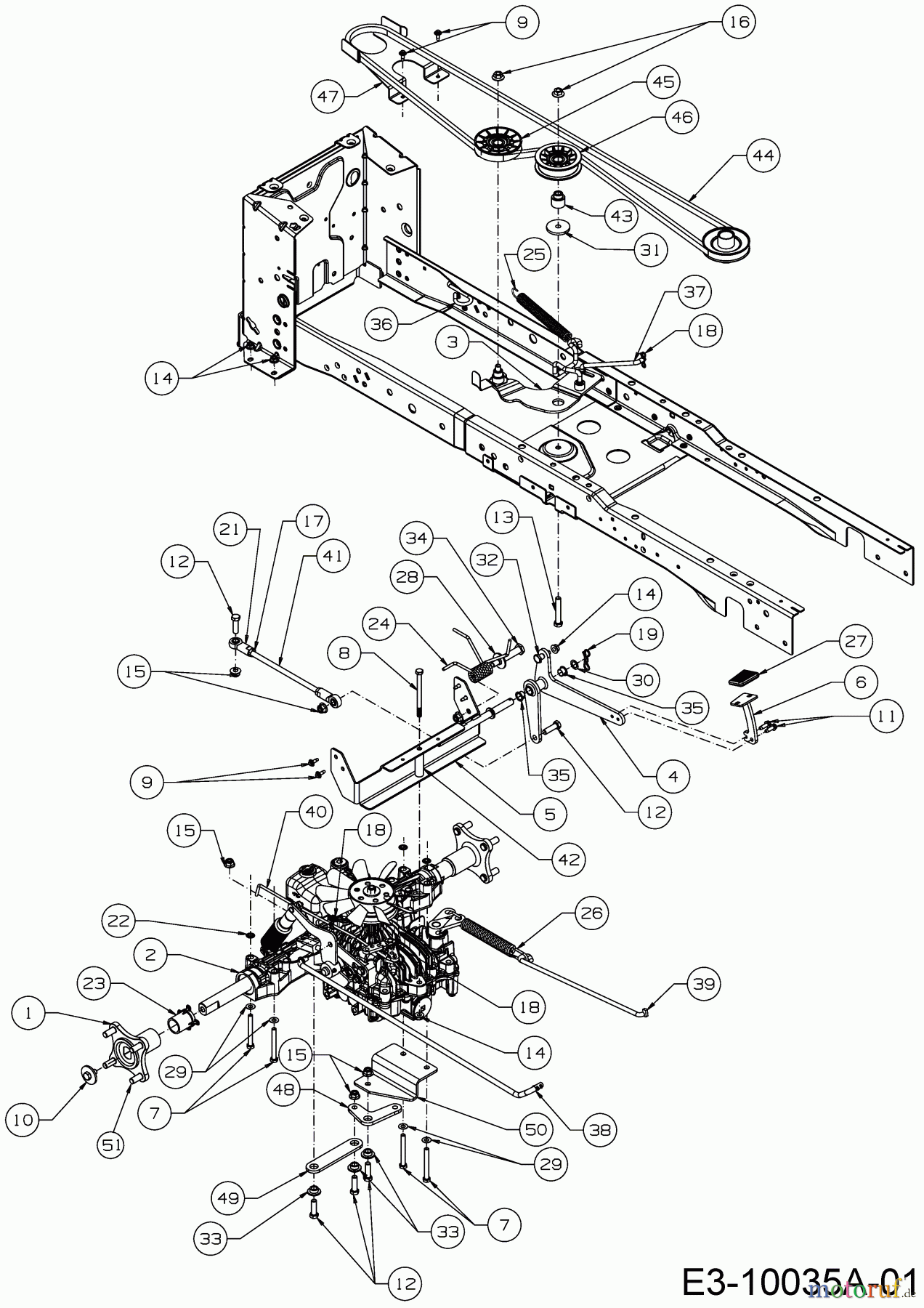  Cub Cadet Gartentraktoren XT 3 QS 127 14AIA5CQ603  (2017) Fahrantrieb