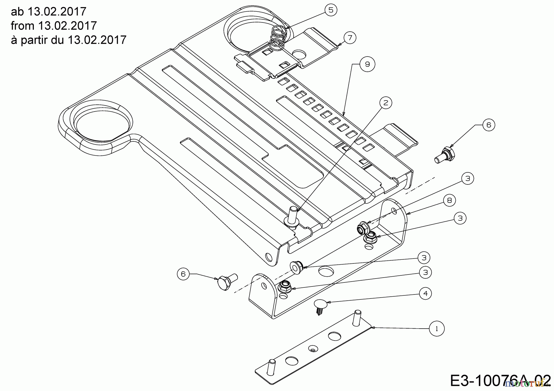 Cub Cadet Rasentraktoren XT1 OR95 13A8A1CB330 (2017) Sitzträger ab 13.02.2017