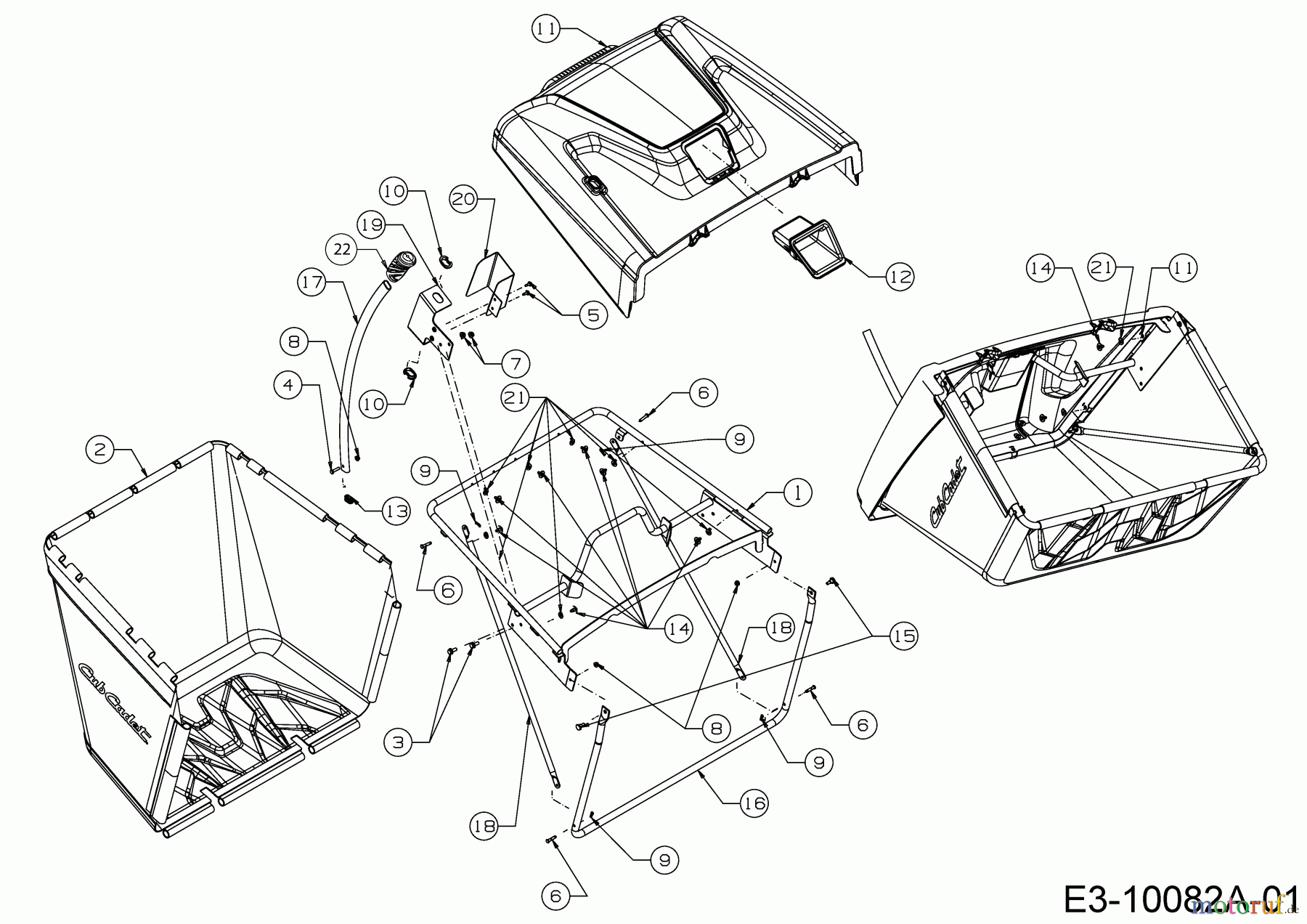 Cub Cadet Rasentraktoren XT1 OR95 13A8A1CB603 (2017) Grasfangeinrichtung