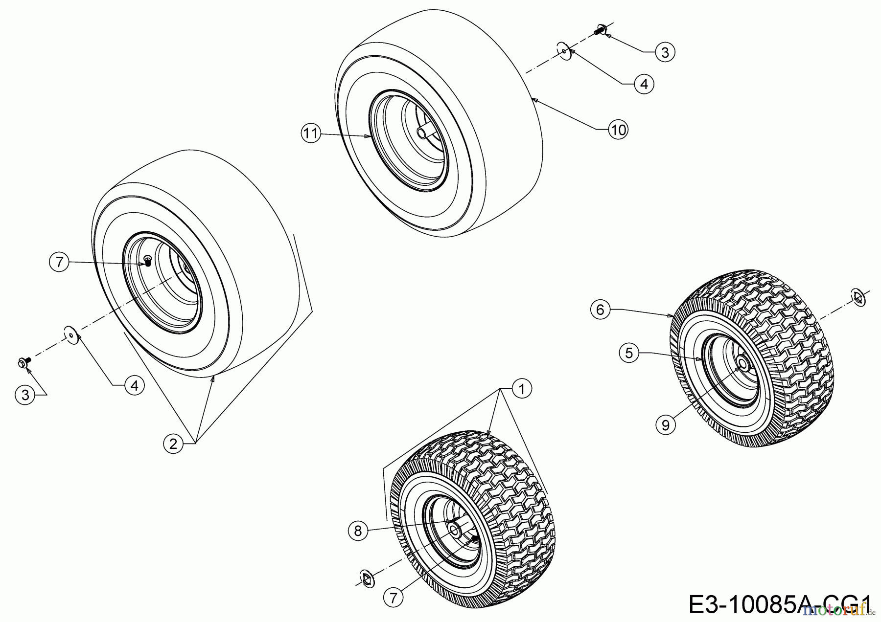 WOLF-Garten Expert Rasentraktoren 95.180 H 13ATA1VB650 (2017) Räder 15x6 + 18x8,5