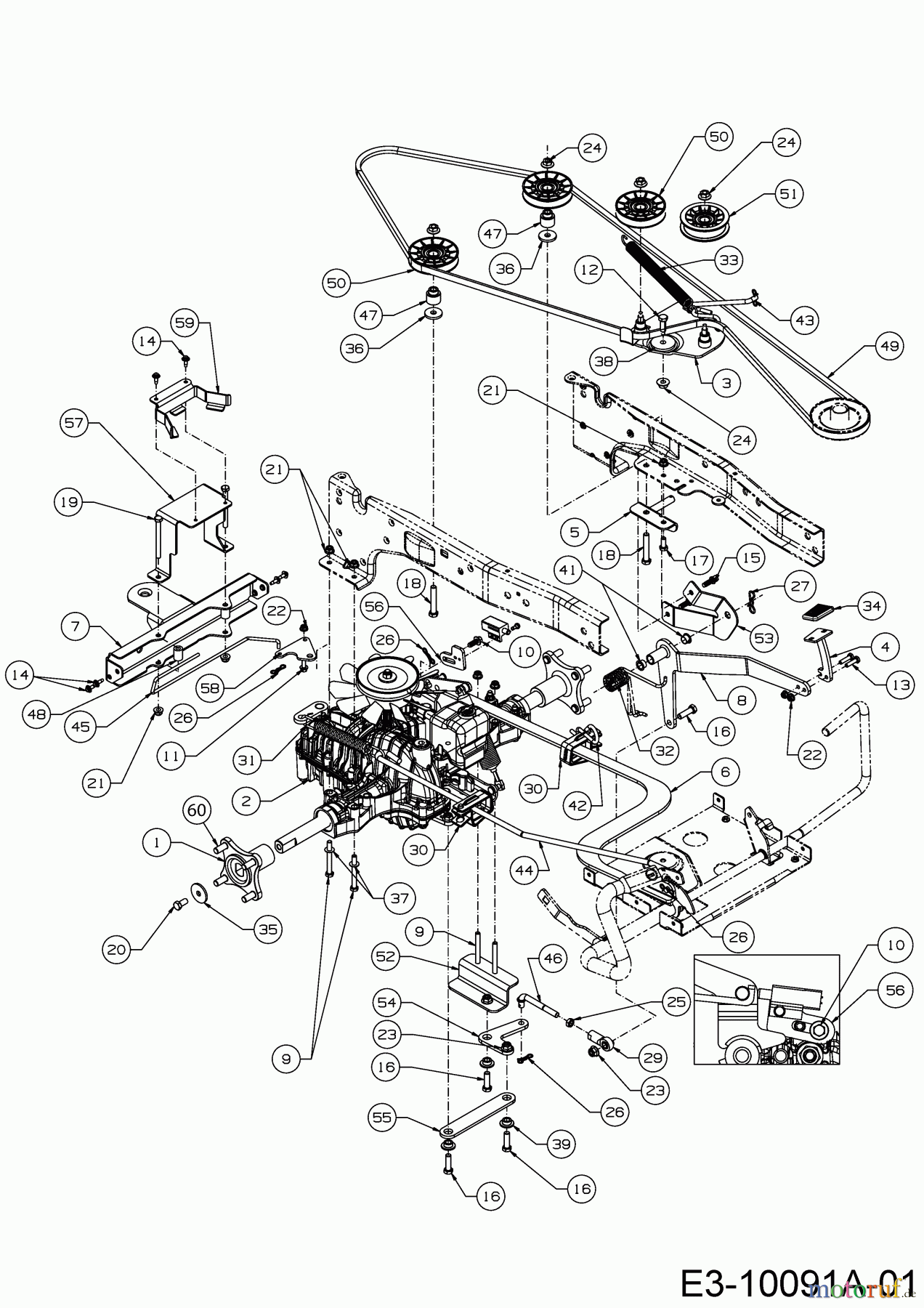  Cub Cadet Rasentraktoren XT 3 QR 95 13AFA5CB603  (2017) Fahrantrieb