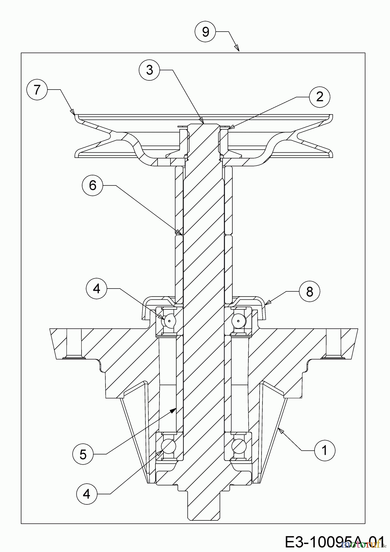 Cub Cadet Rasentraktoren XT1 OR95 13B8A1CB603 (2018) Messerspindel 618-07286