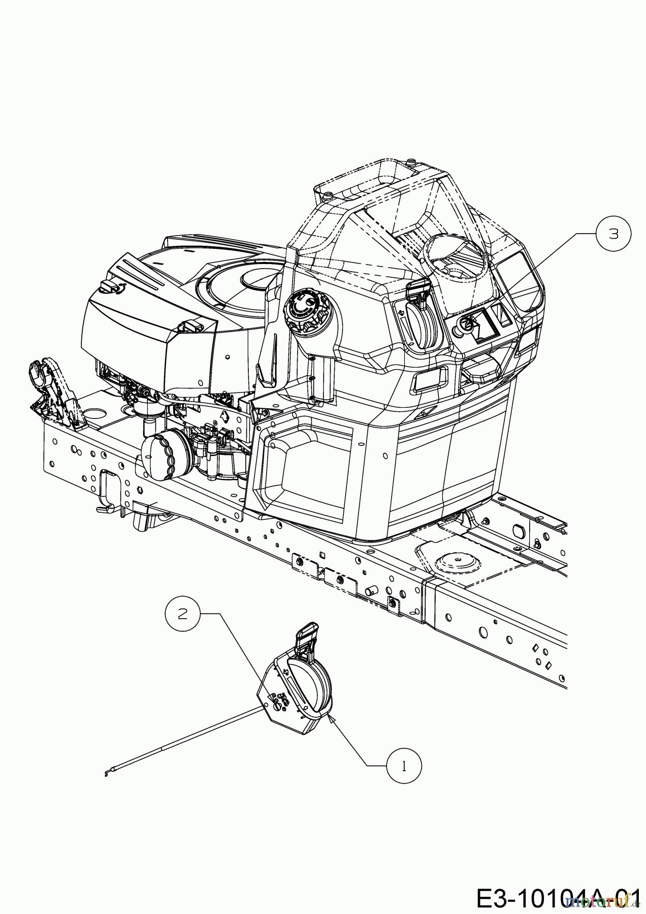 WOLF-Garten Expert Rasentraktoren Alpha 106.185 H 13ALA1VR650 (2017) Choke- und Gaszug