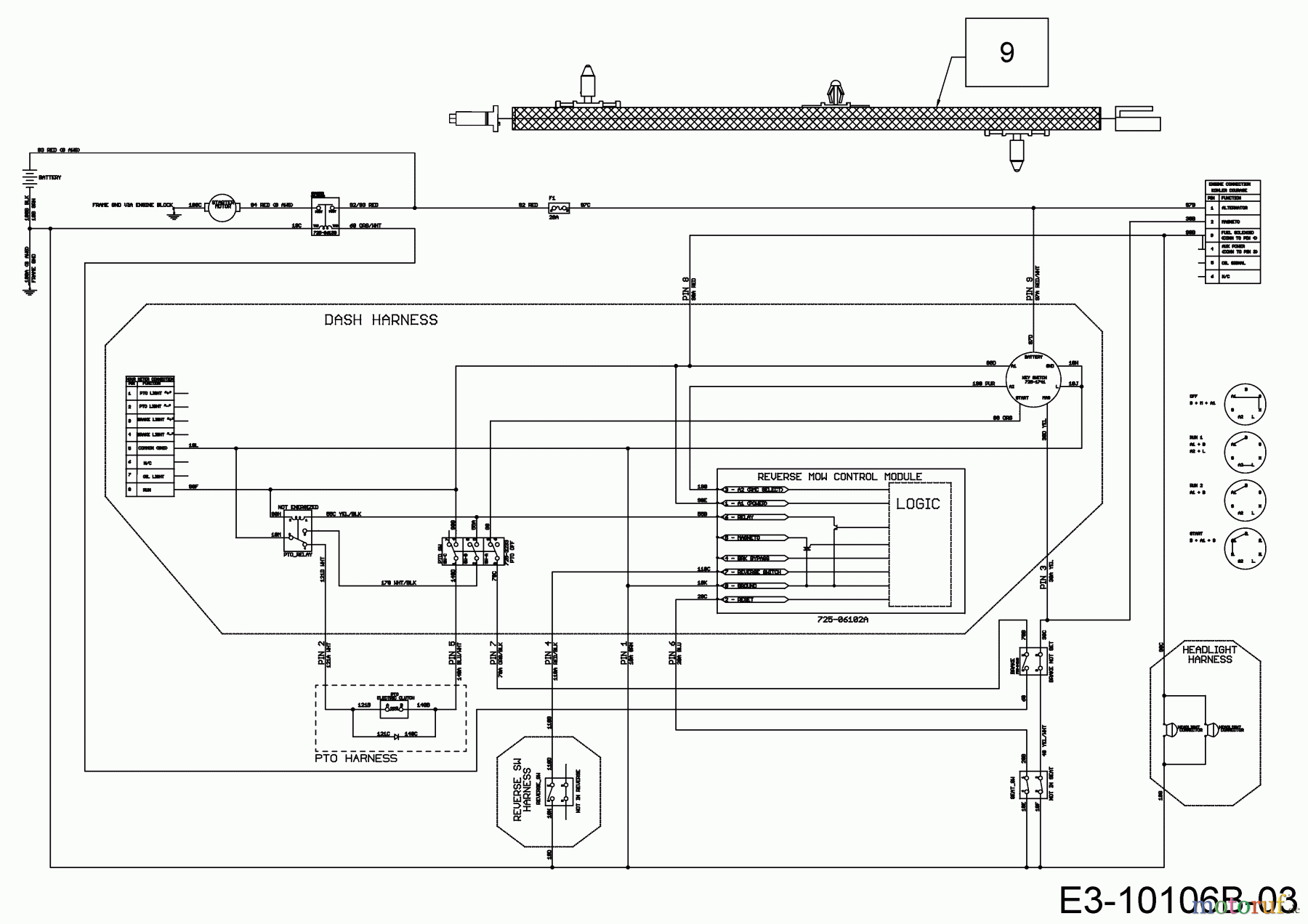  WOLF-Garten Expert Rasentraktoren 95.165 H 13CDA1VB650  (2018) Schaltplan Elektromagnetkupplung