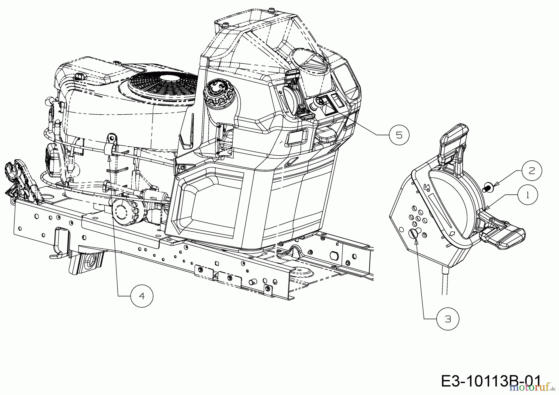 WOLF-Garten Expert Rasentraktoren 106.220 HP 13PAA1VR650 (2018) Choke- und Gaszug