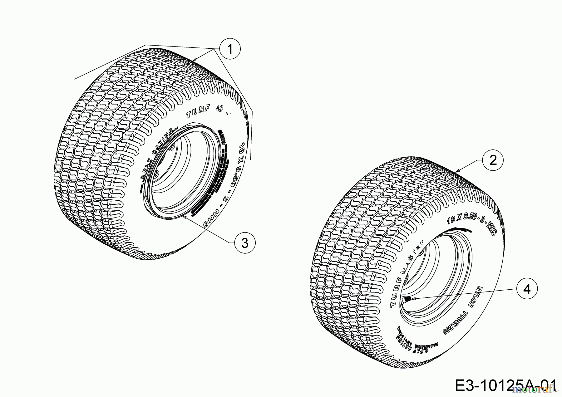  Massey Ferguson Zero Turn MF 50-22 ZT 17ARCACQ695  (2018) Räder hinten 18x9.5