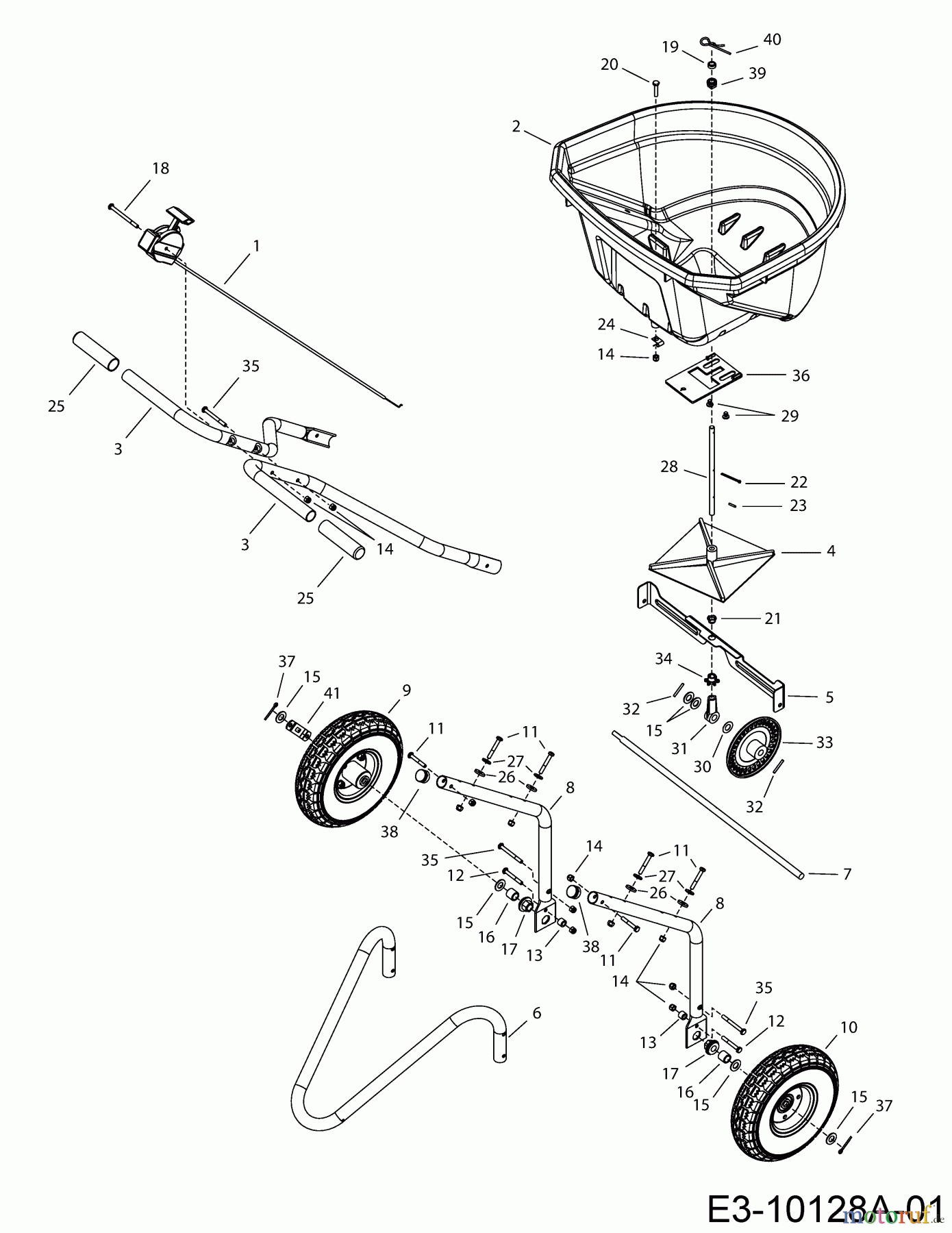 MTD Zubehör Zubehör handgeführte Geräte Streuer 45-0526 (196-071-000) 196-071-000 (2017) Grundgerät