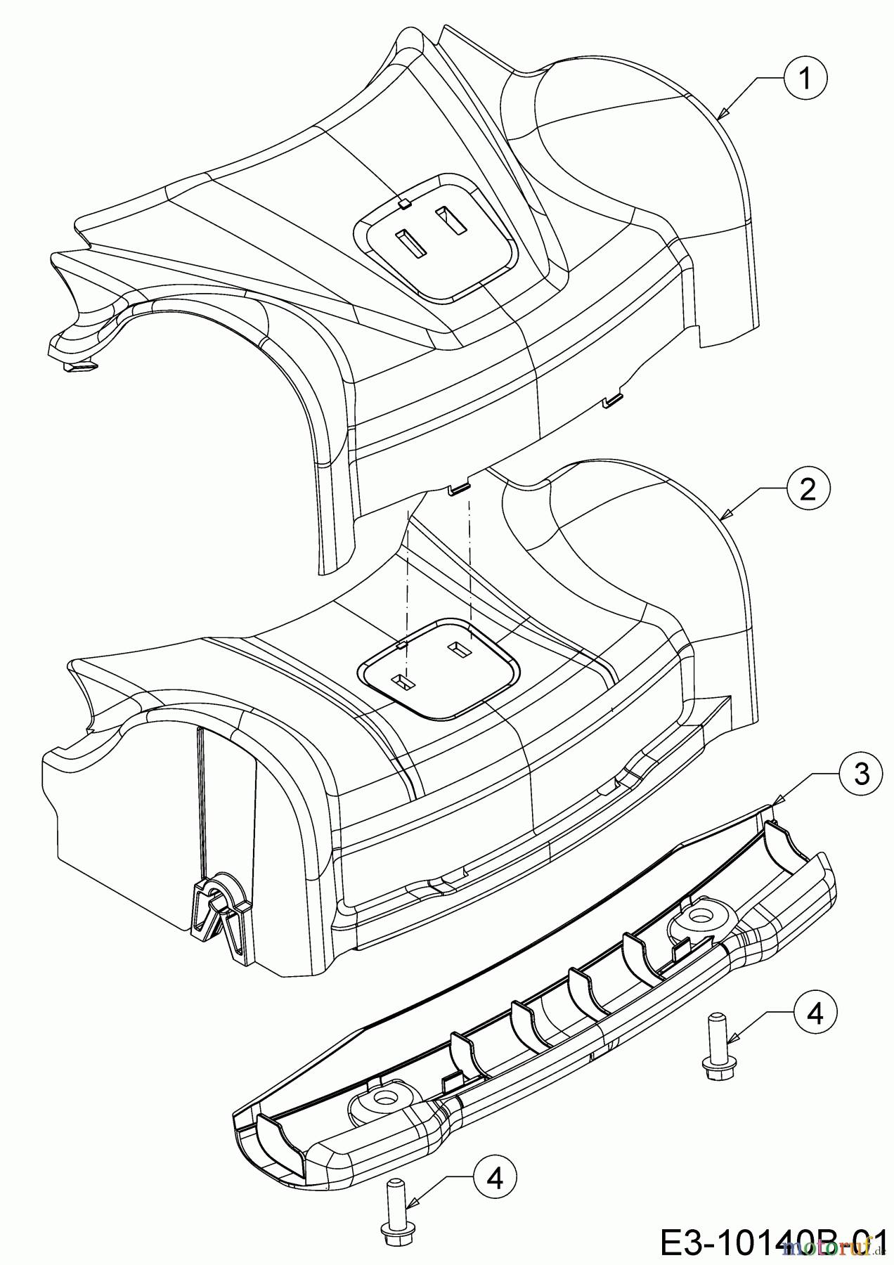 WOLF-Garten Expert Motormäher Expert 420 11B-LUSC650 (2018) Abdeckung Vorderachse