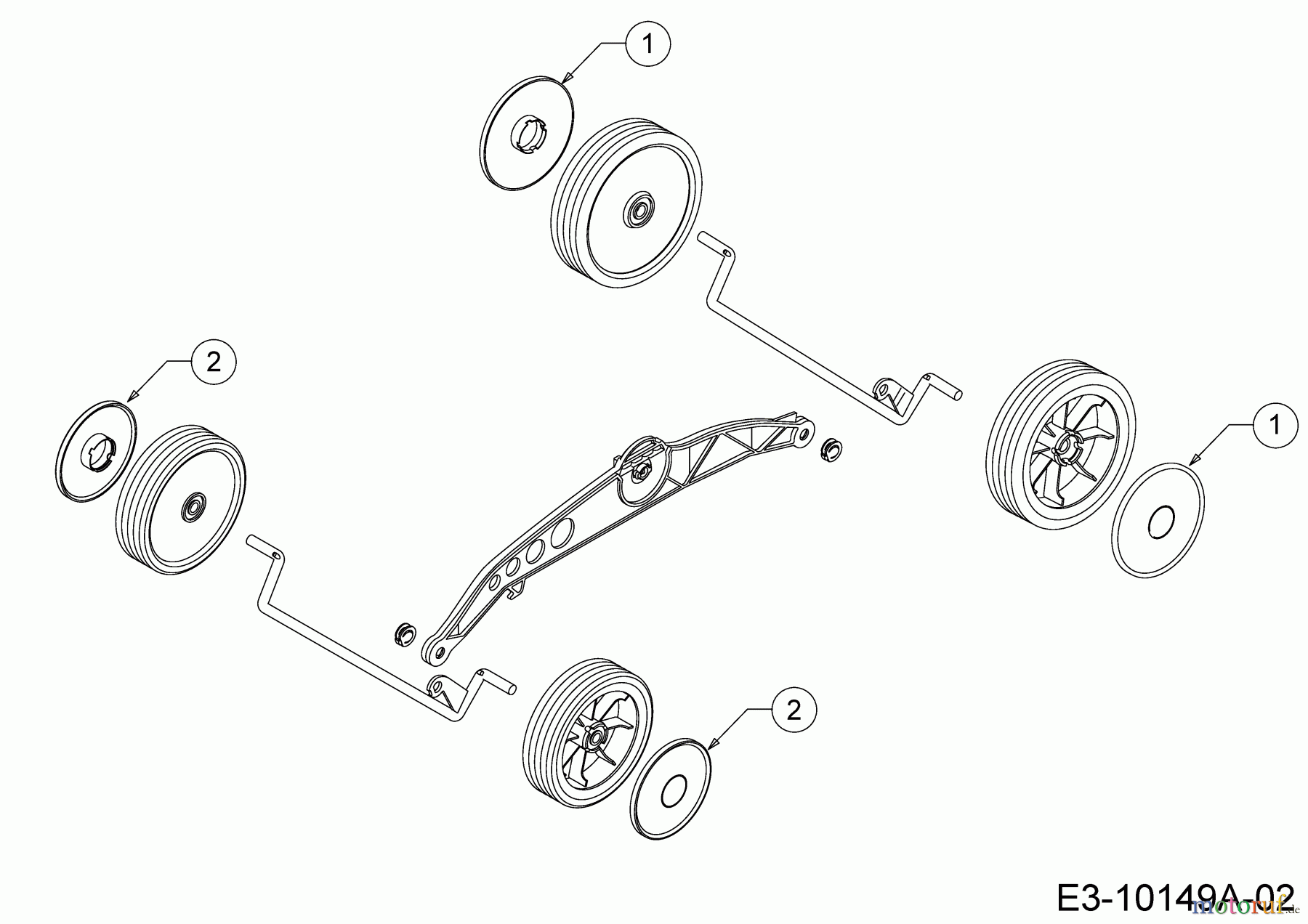  WOLF-Garten Expert Elektromäher mit Antrieb Expert 40 EA 18BRH1K-650  (2014) Radkappen