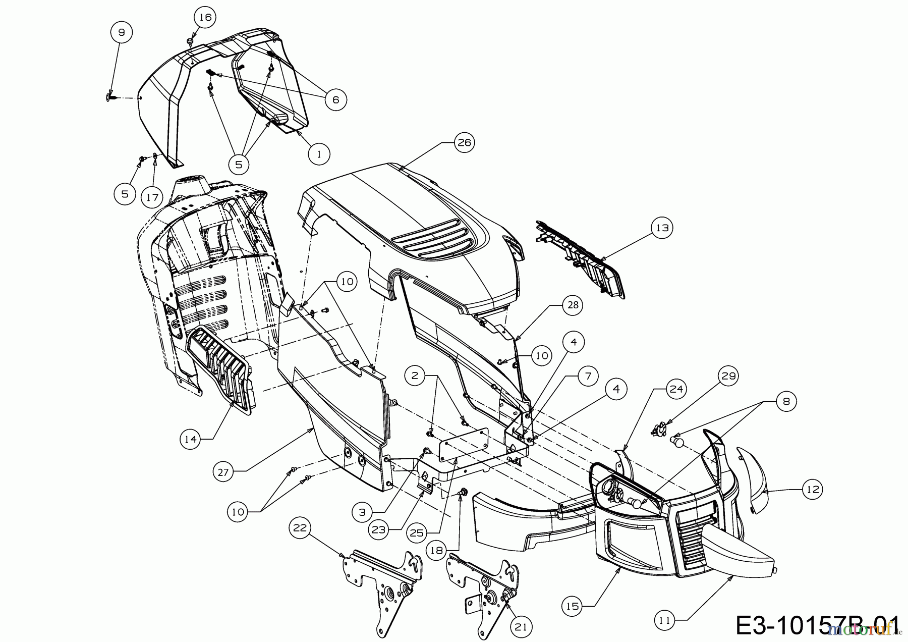 Lux Tools Rasentraktoren B-RT-165/92 13IN77SE694 (2018) Motorhaube S-Style