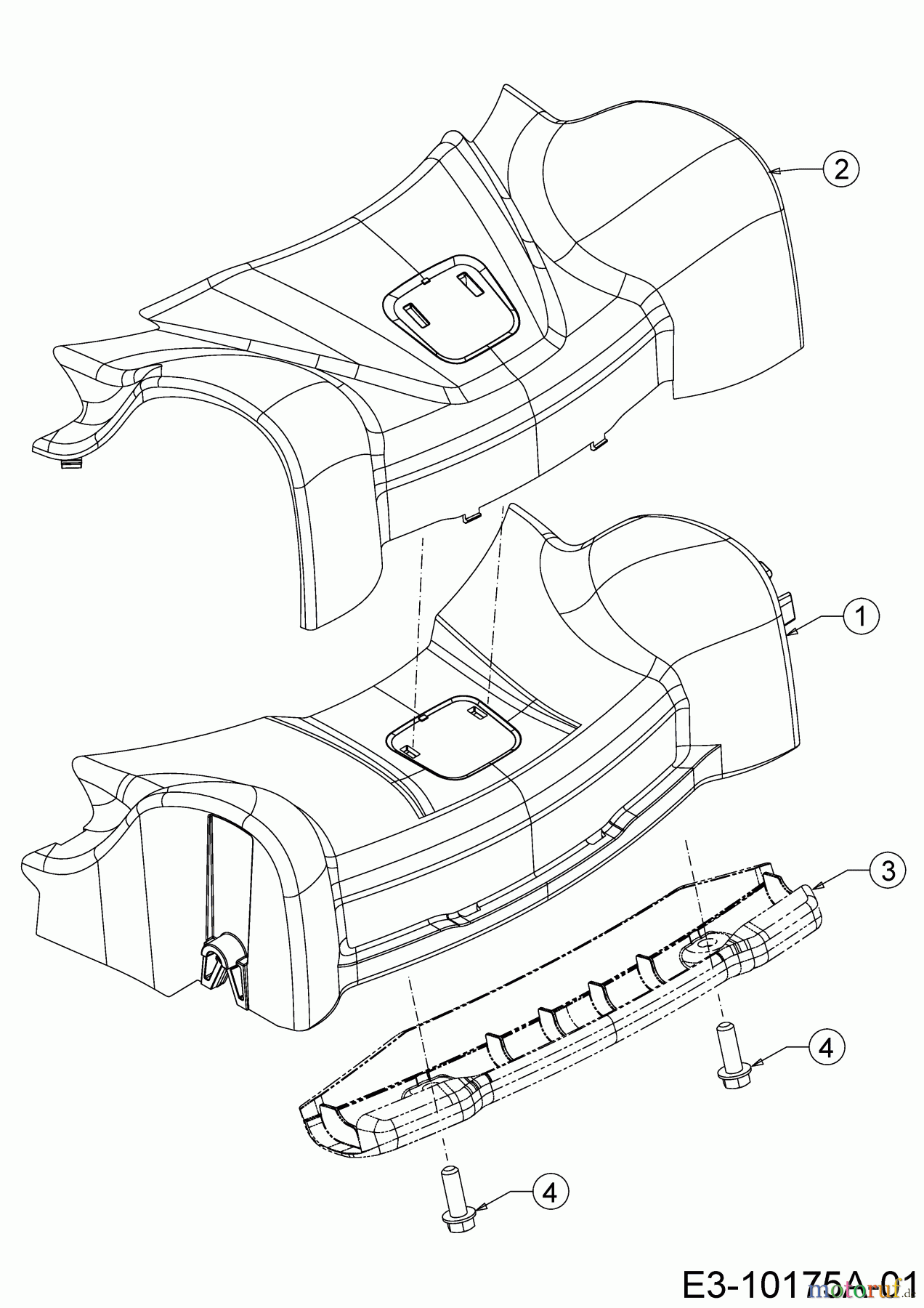 Wolf-Garten Motormäher mit Antrieb A 5300 A 12A-POKC650 (2018) Abdeckung Vorderachse