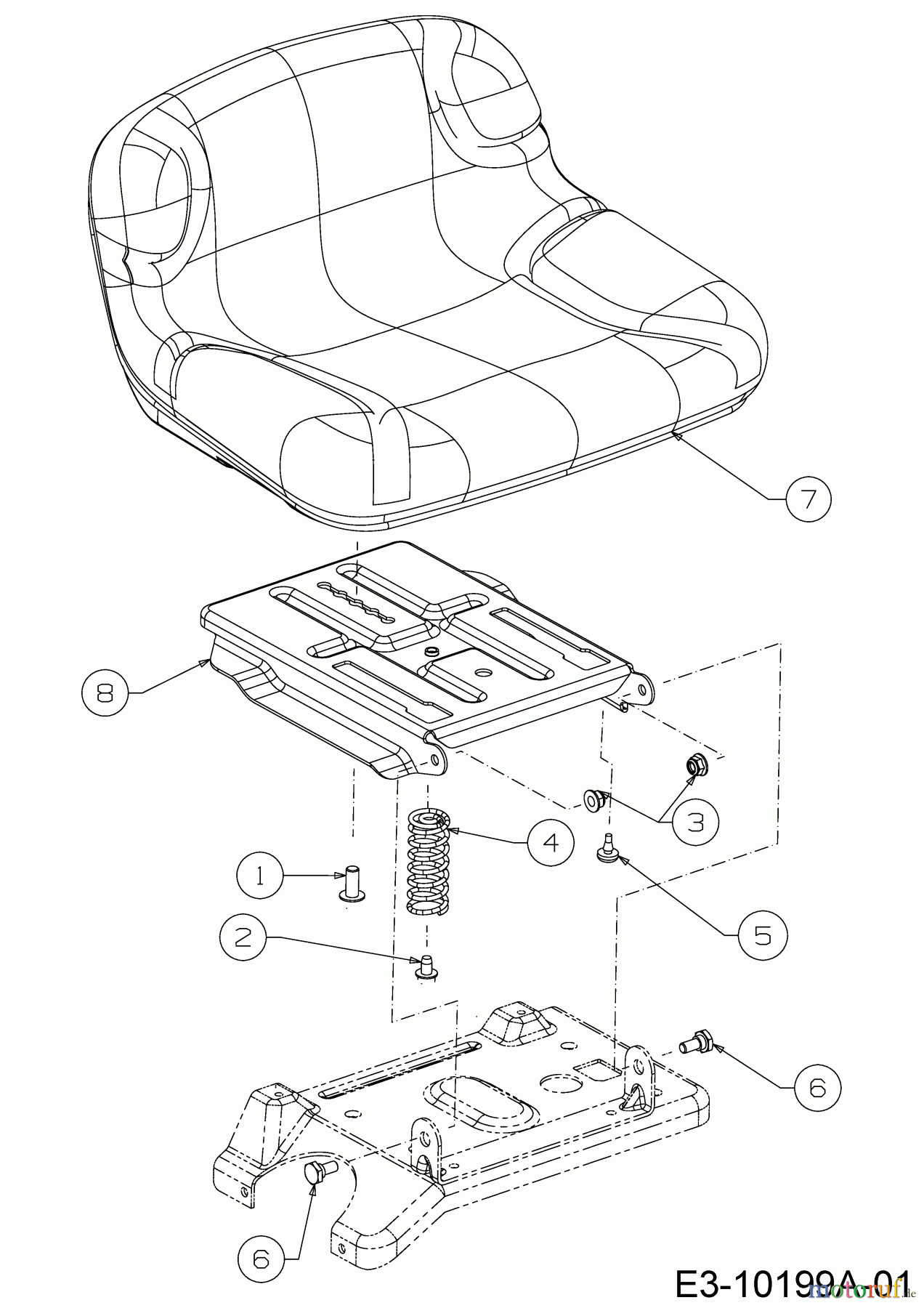 MTD Rasentraktoren Micro Rider 13AA26JC308 (2017) Sitz, Sitzträger