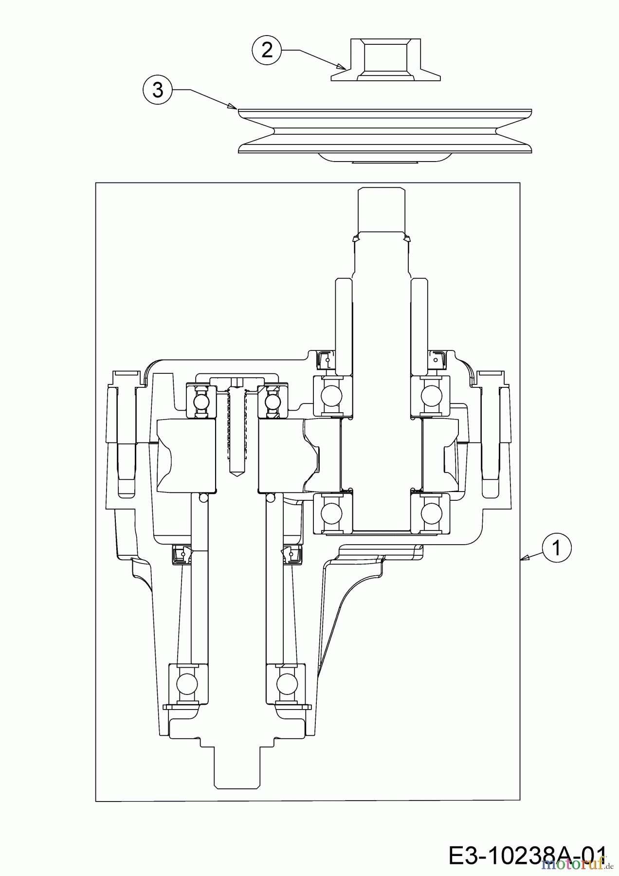 Cub Cadet Rasentraktoren XT1 OR95 13A8A1CB603 (2017) Messerspindel 618-07285