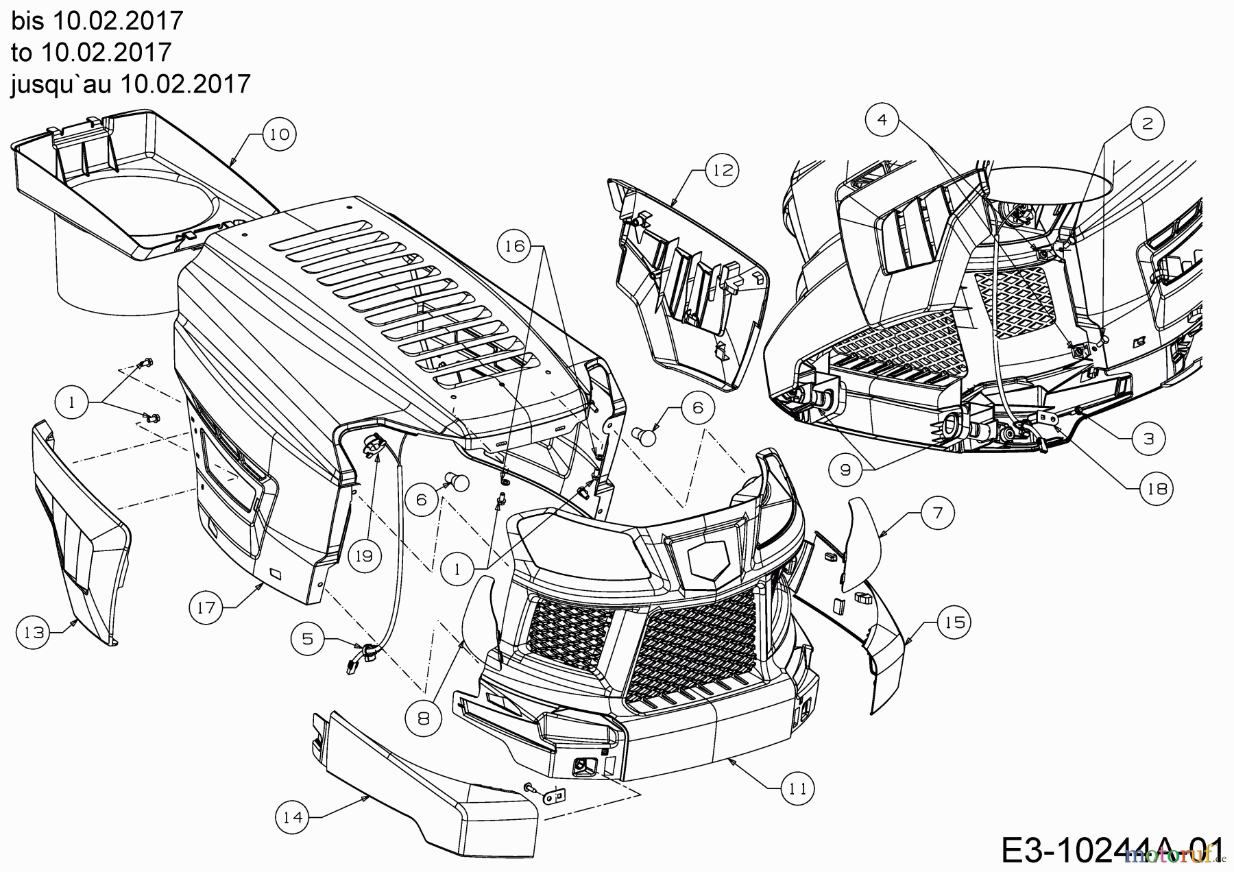  MTD Rasentraktoren XT1 547/42 13A8A1ZS306  (2017) Motorhaube Z-Style bis 10.02.2017