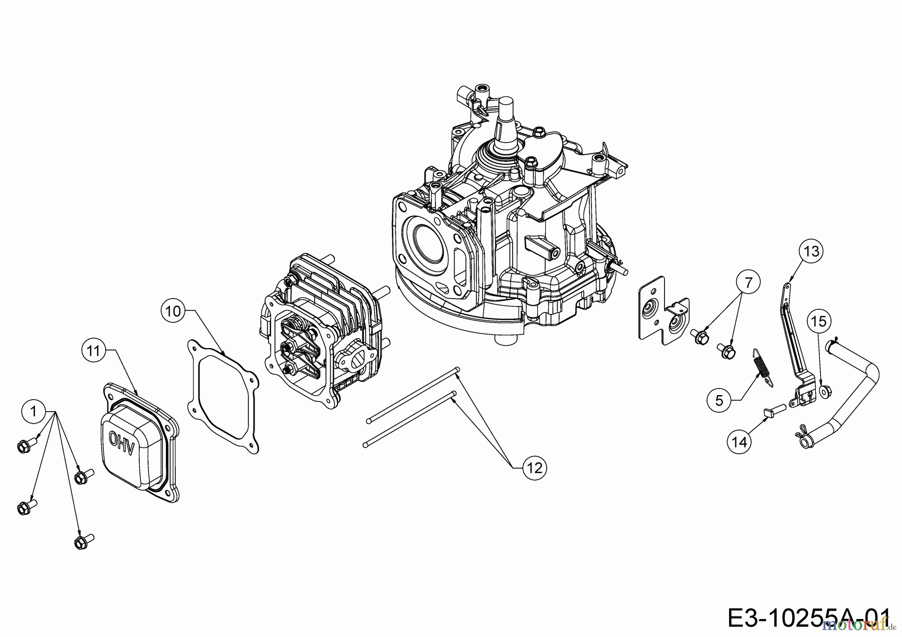 MTD-Motoren Vertikal 1P61NHB 752Z1P61NHB (2016) Reglerhebel, Ventildeckel