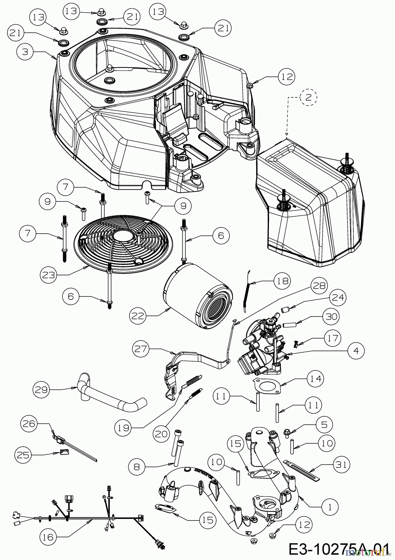 MTD-Motoren Vertikal 9Q78HU 752Z9Q78HU (2017) Ansaugkrümmer, Gebläsegehäuse, Luftfilter