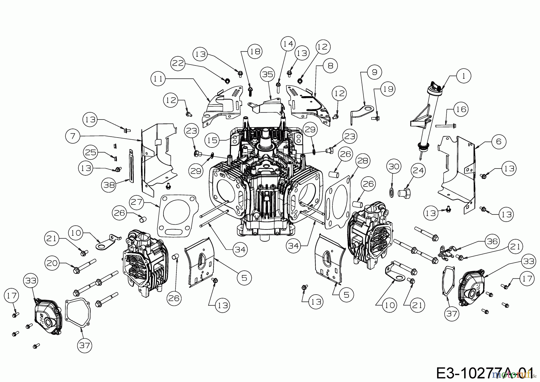 MTD-Motoren Vertikal 9Q78HU 752Z9Q78HU (2017) Abdeckungen, Ölmeßstab, Ventildeckel