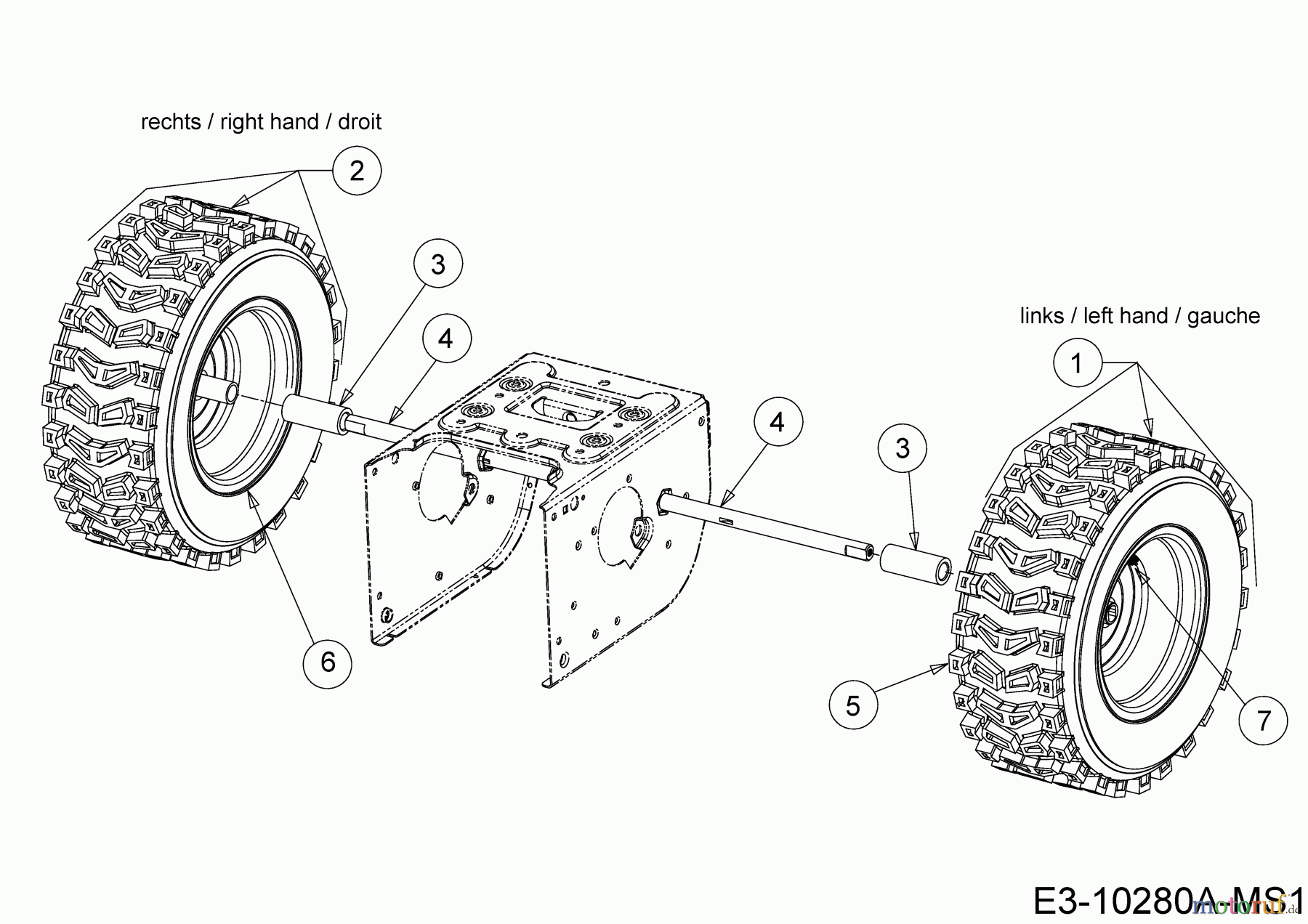 WOLF-Garten Expert Schneefräsen Expert 7690 31AY55TU650 (2013) Räder 16x6.5