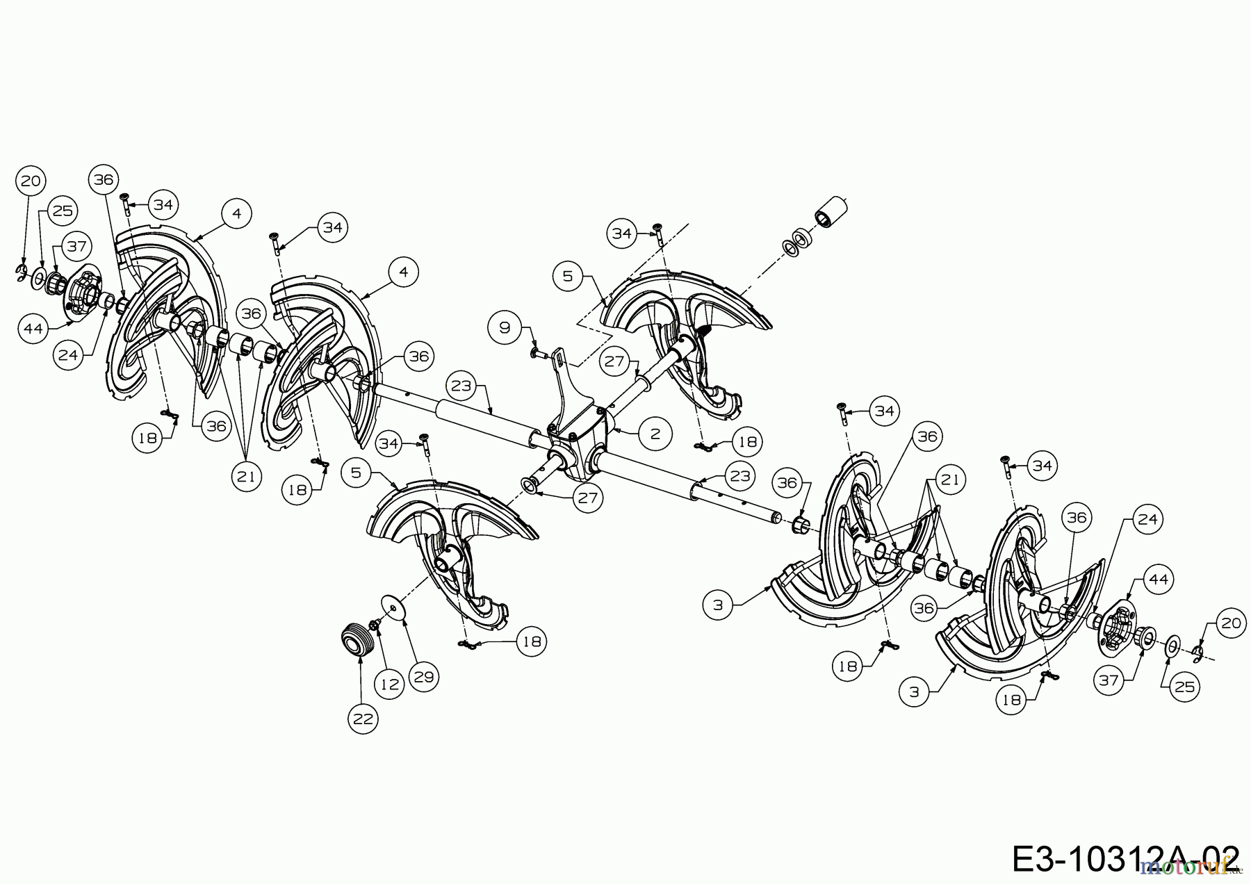 MTD Zubehör Zubehör Garten- und Rasentraktoren Schneefräsen für A Serie (NX 15) Seitenauswurf 19A40024100 (2018) Schnecke, Schneckenantrieb