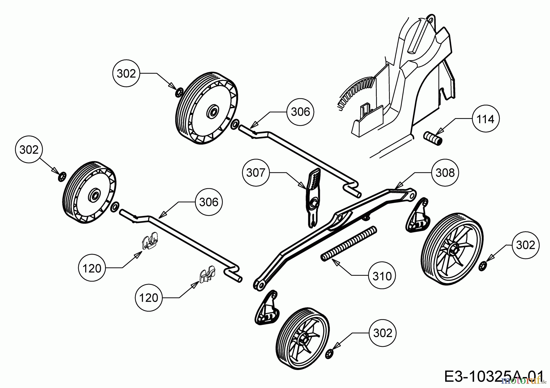 WOLF-Garten Expert Elektromäher Expert 37 E 18CWG1H-C50 (2018) Höhenverstellung