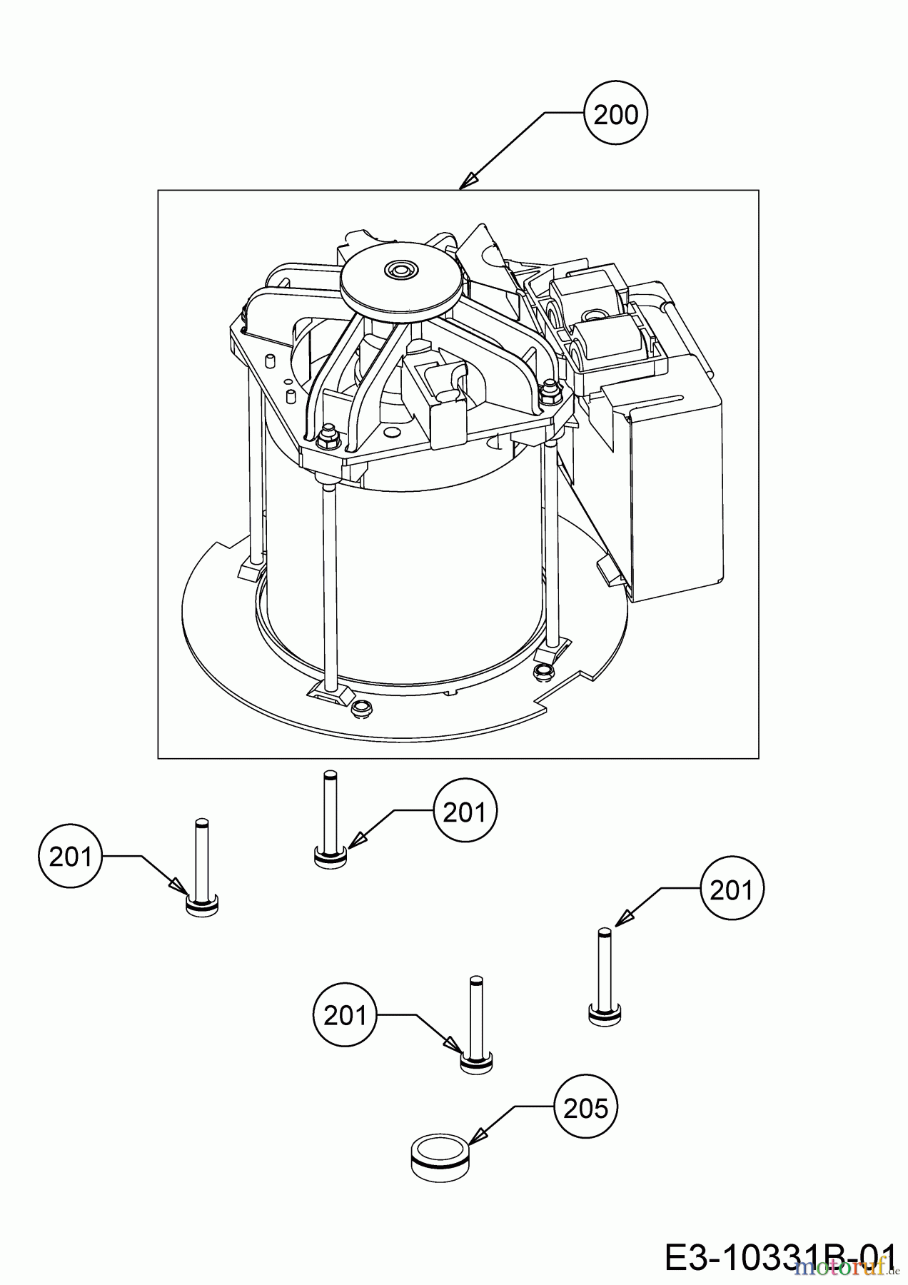  Wolf-Garten Elektromäher Blue Power 34 E 18BWF1X1C50  (2014) Elektromotor