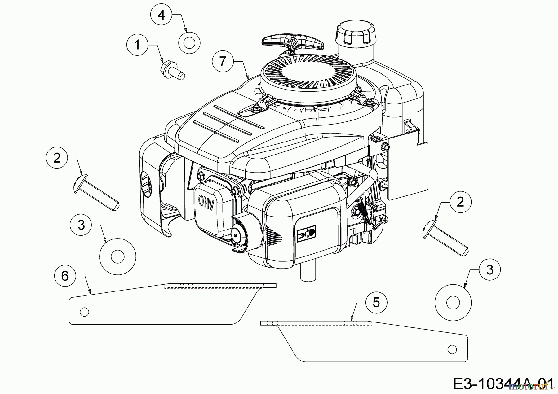 Basic Motormäher Basic BM 395 11CBB1M8601 (2017) Befestigungsteile Motor, Motor MTD