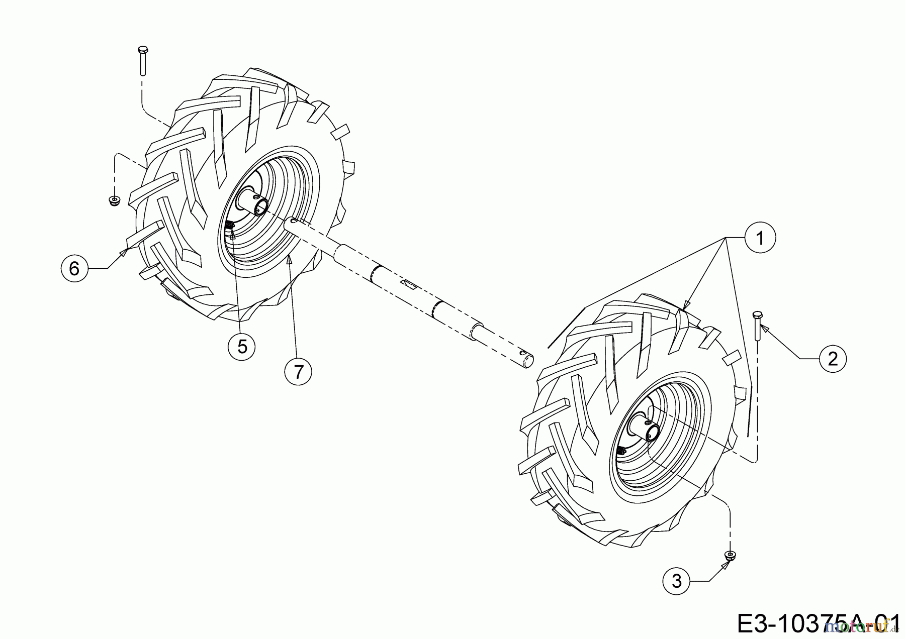 Cub Cadet Motorhacken VT 100 21A-70M8710 (2017) Räder 13x5-6