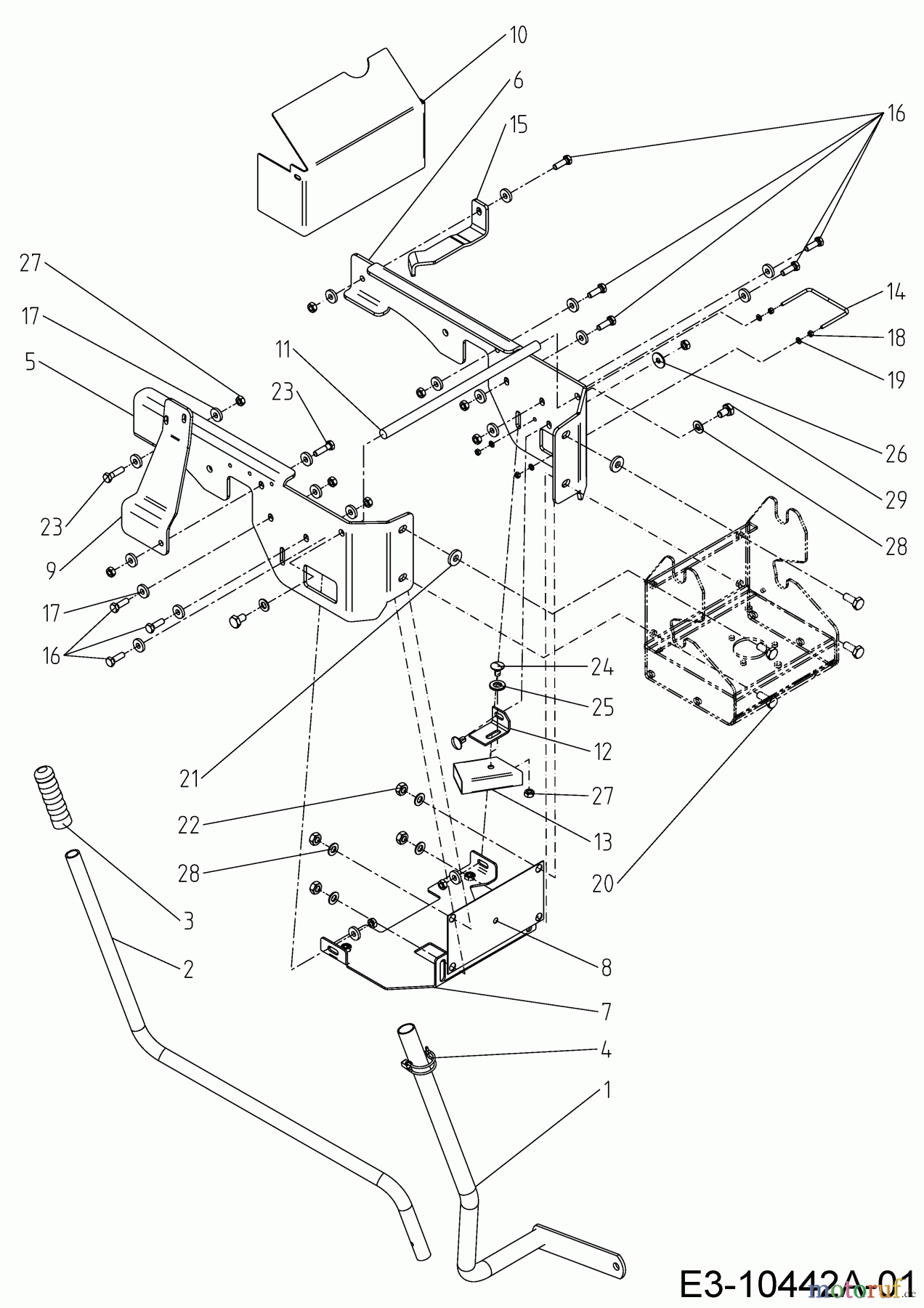 MTD Zubehör Zubehör Garten- und Rasentraktoren Antriebe Tielbürger Anbaugeräte für A-Serie (NX-15) Anbauteile SD 196-611-000 (2018) Anbauteile für Seitenauswurf