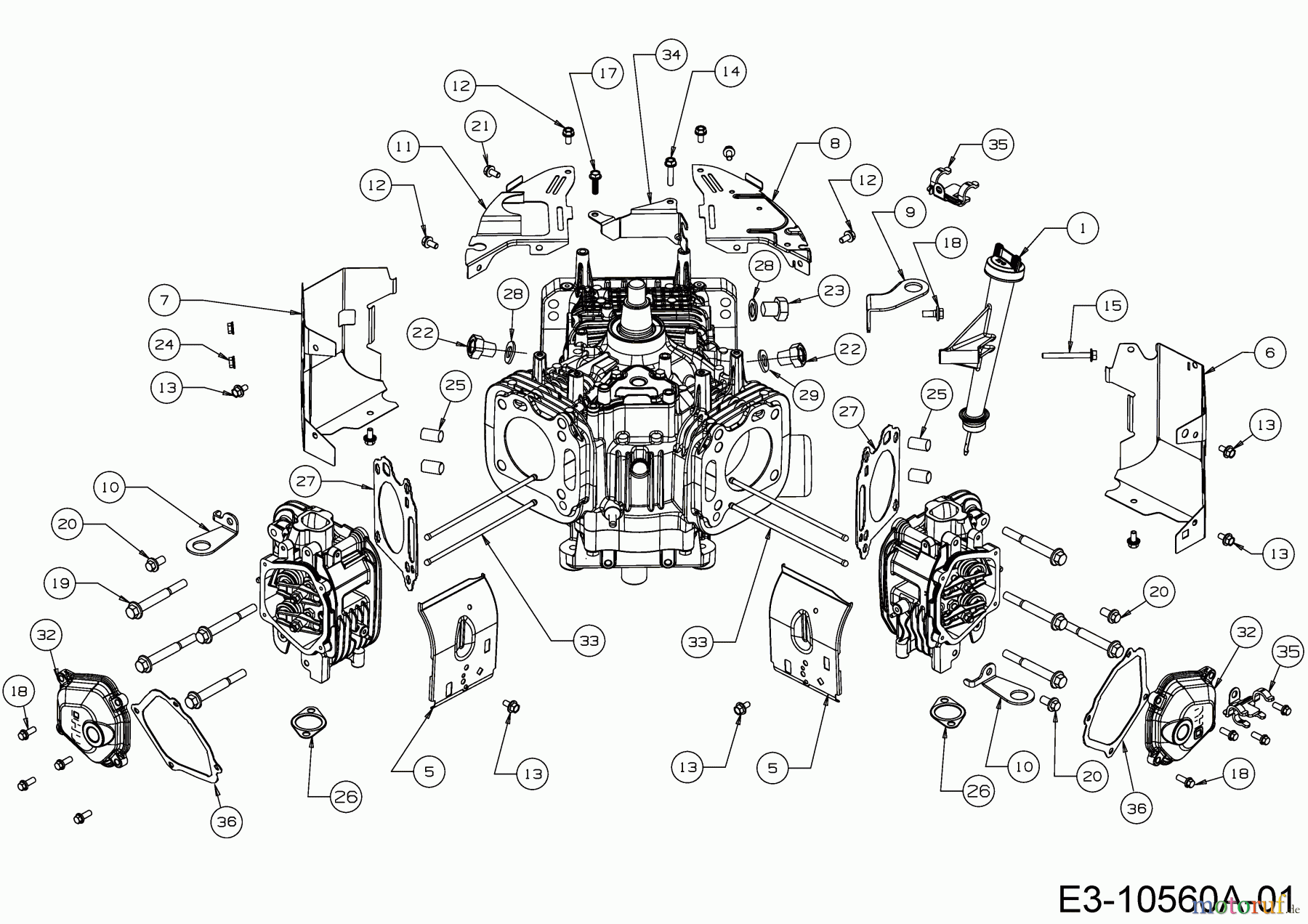 MTD-Motoren Vertikal 9Q78HUA 752Z9Q78HUA (2018) Abdeckungen, Ölmeßstab, Ventildeckel