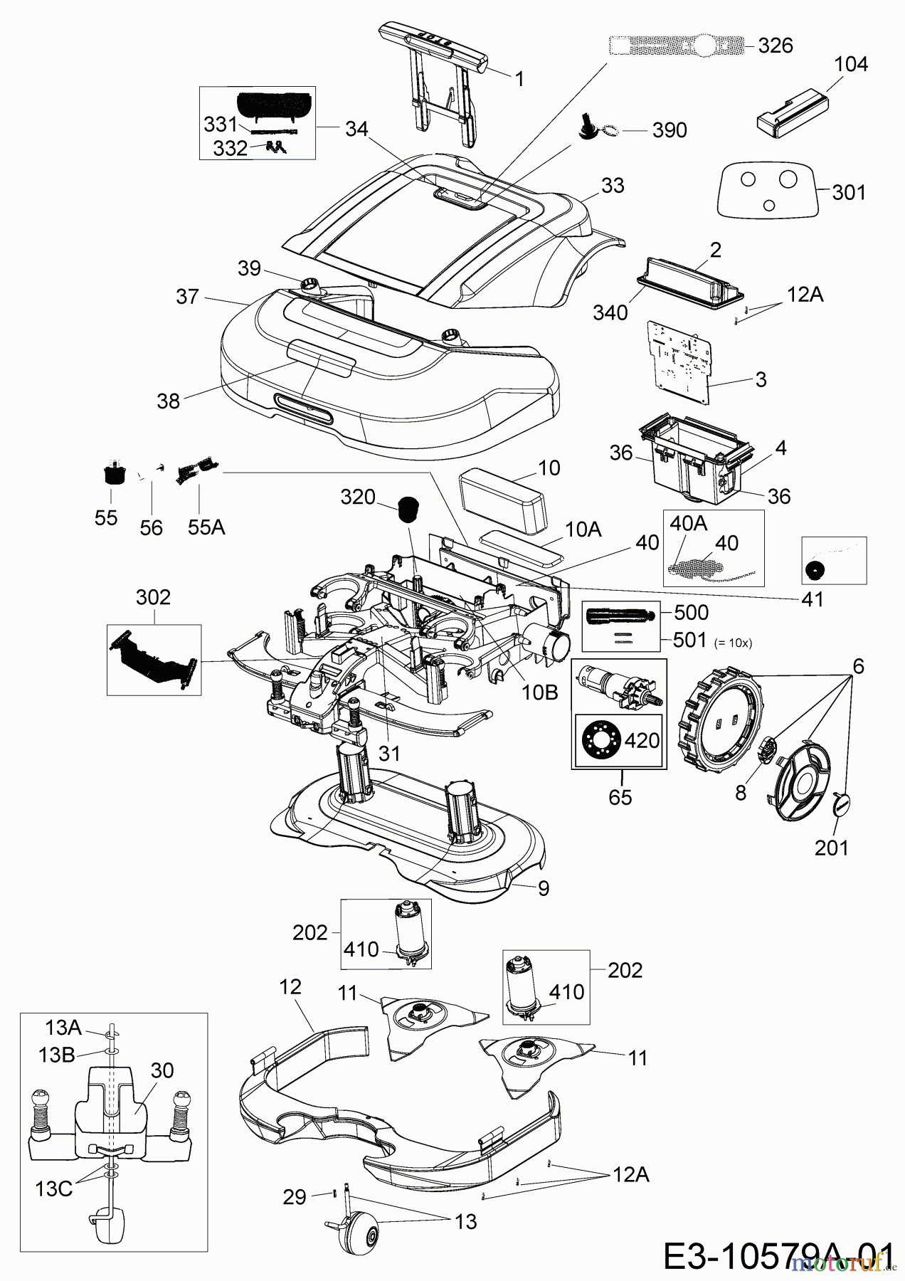  Robomow Mähroboter RS630 PRD6300BG  (2015) Elektromotore, Gehäuse, Messer, Räder
