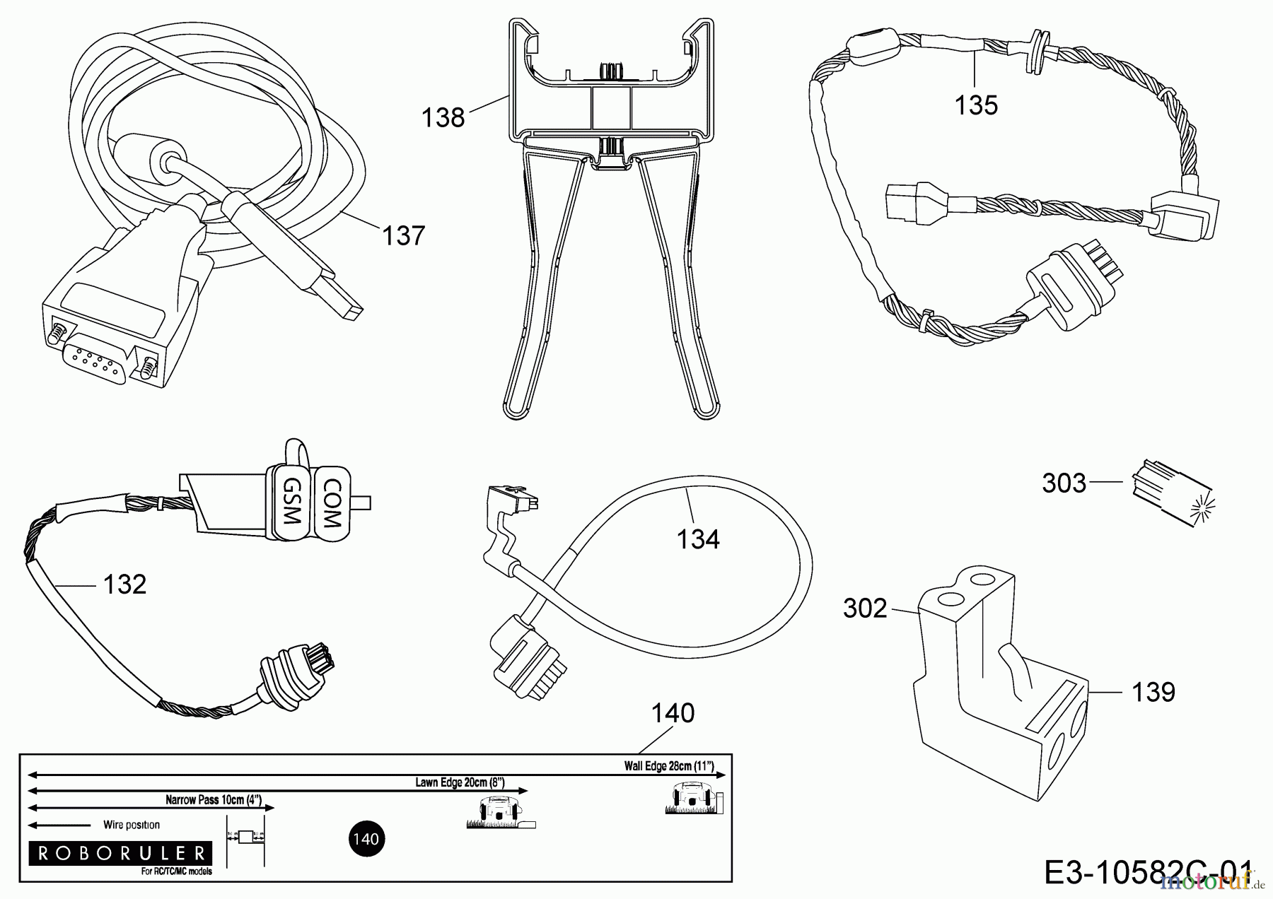 Robomow Mähroboter RC312 PRO S 22ACFAFD619 (2018) Kabel, Kabelanschluß, Regensensor, Werkzeug