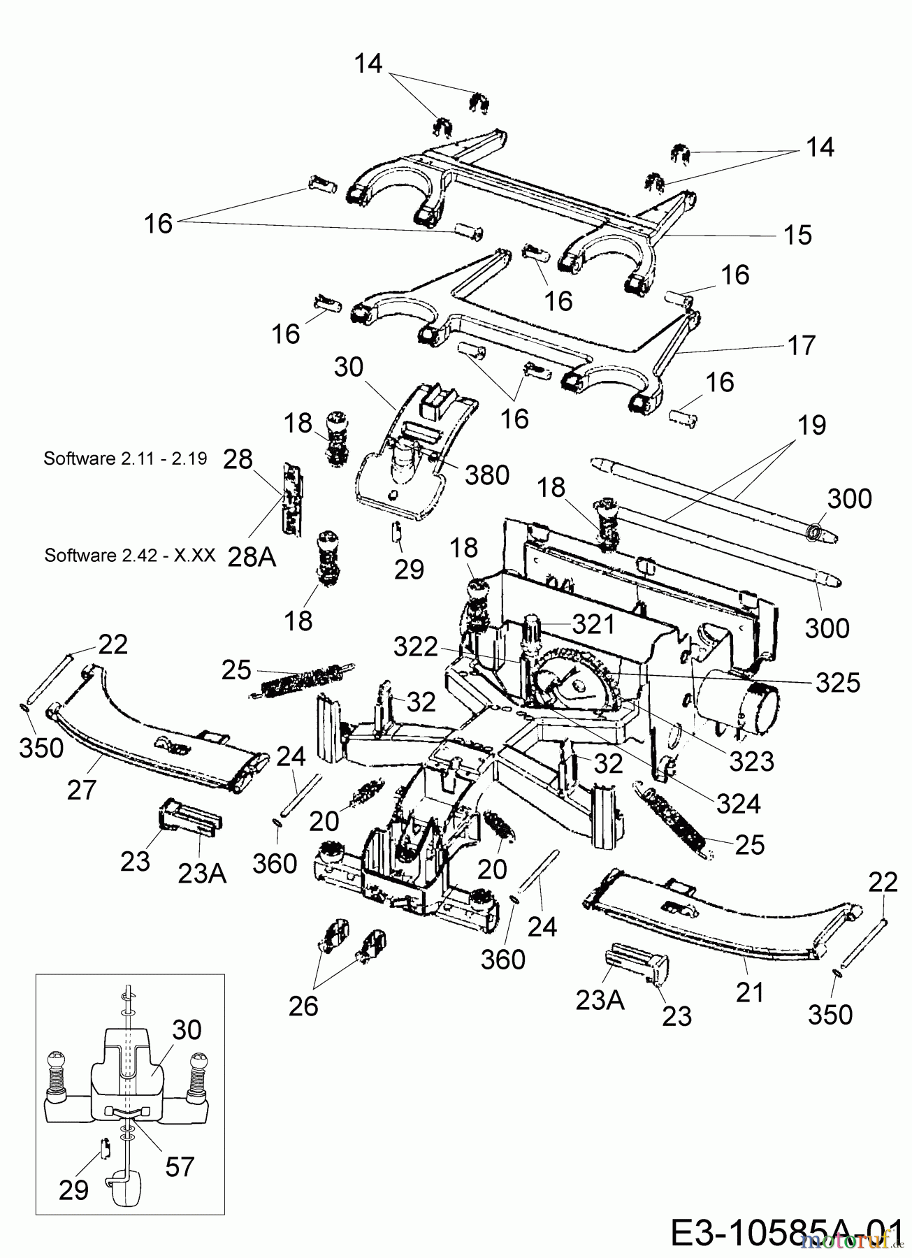  Robomow Mähroboter RS630 USA PRD6000  (2013) Frontplatine, Höhenverstellung, Schwimmer