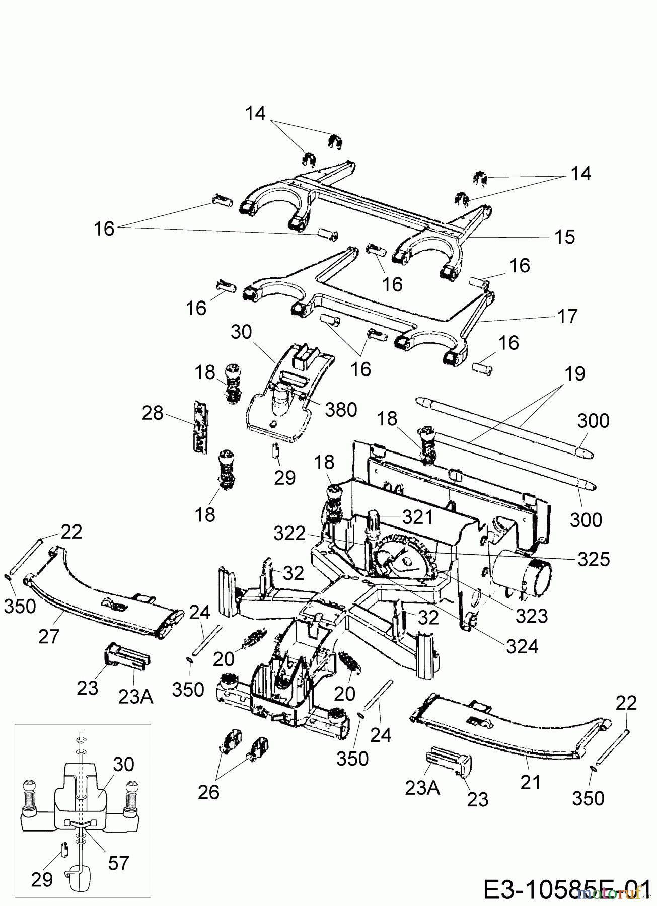 Robomow Mähroboter RS615U (Red) 22ASBR-A619 (2018) Frontplatine, Höhenverstellung, Schwimmer
