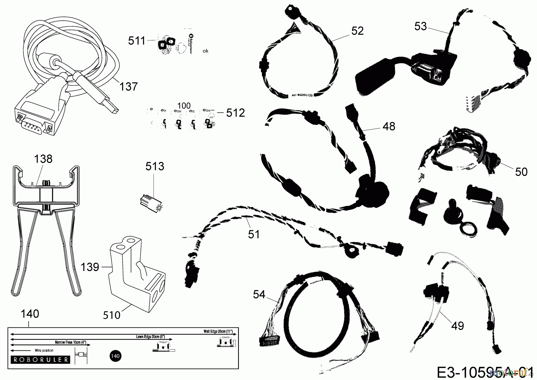Robomow Mähroboter RS630 USA PRD6000 (2013) Kabel, Kabelanschluß, Regensensor, Werkzeug